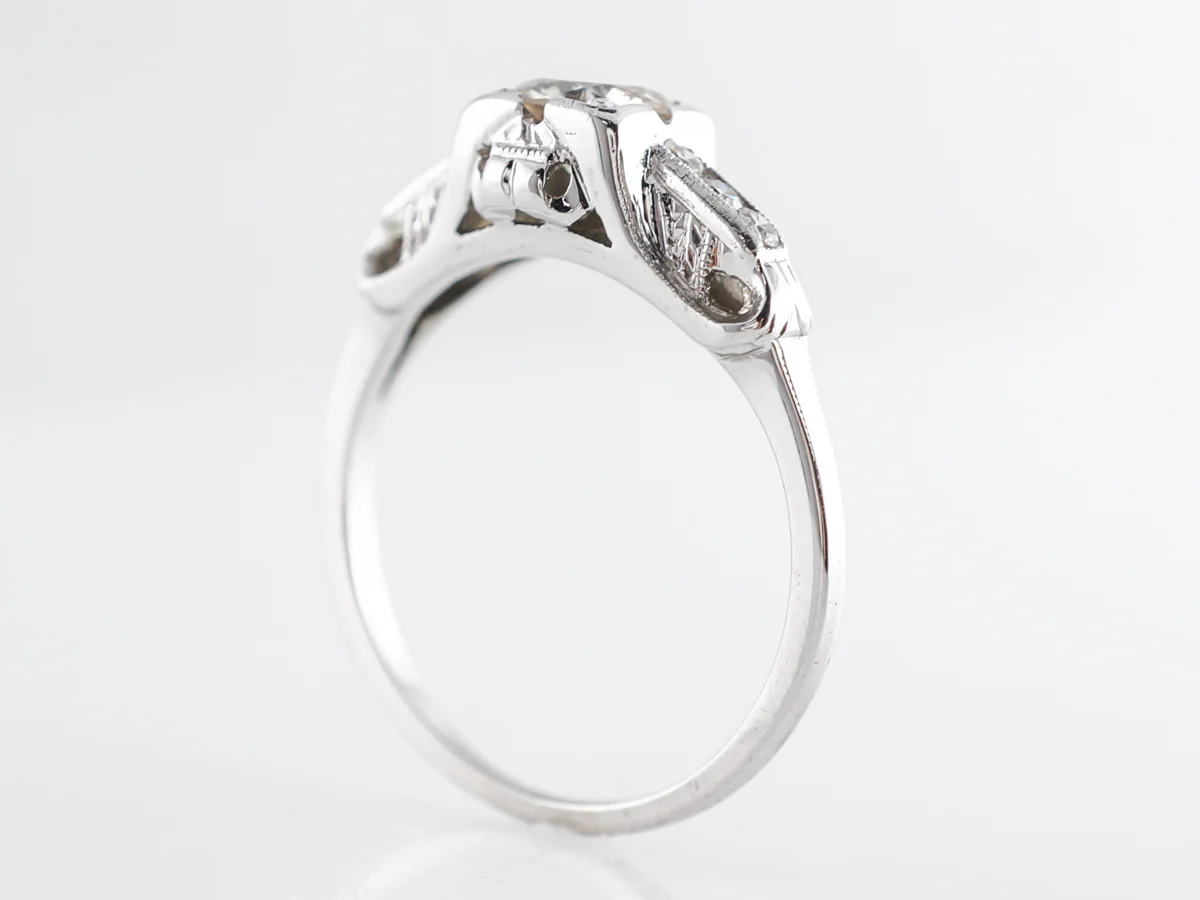 Vintage Old European Diamond Art Deco Engagement Ring - Image 5