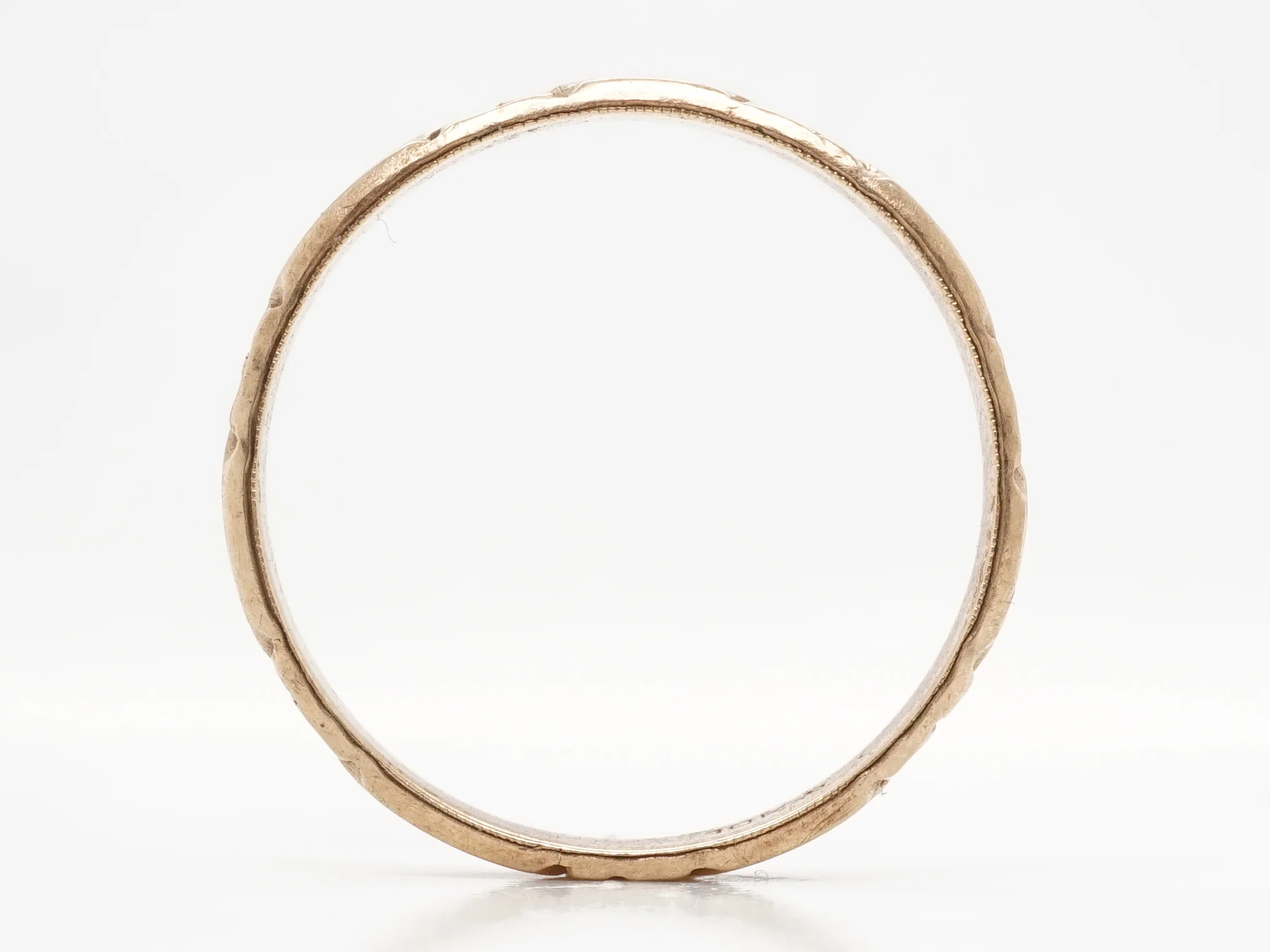 Vintage Orange Blossom Wedding Band in 10k Yellow Gold - Image 2