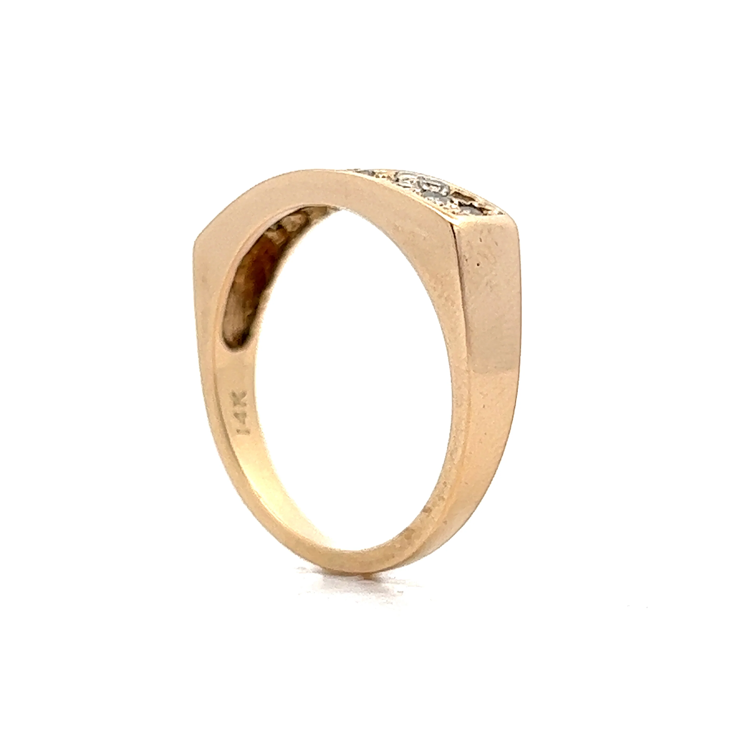Vintage Pave Diamond Stacking Ring in 14k Yellow Gold - Image 5