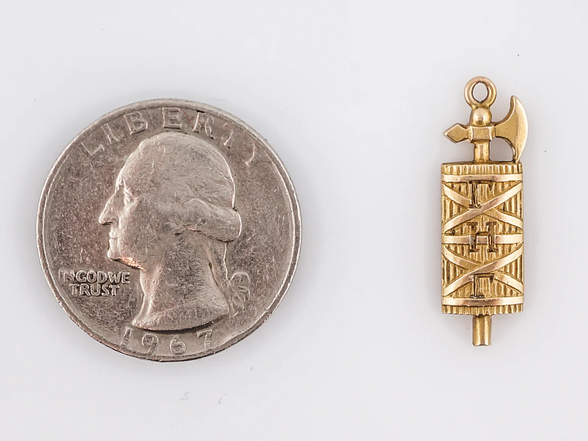 Vintage Pendant Charm Axe Mid-Century 14k Yellow Gold - Image 3