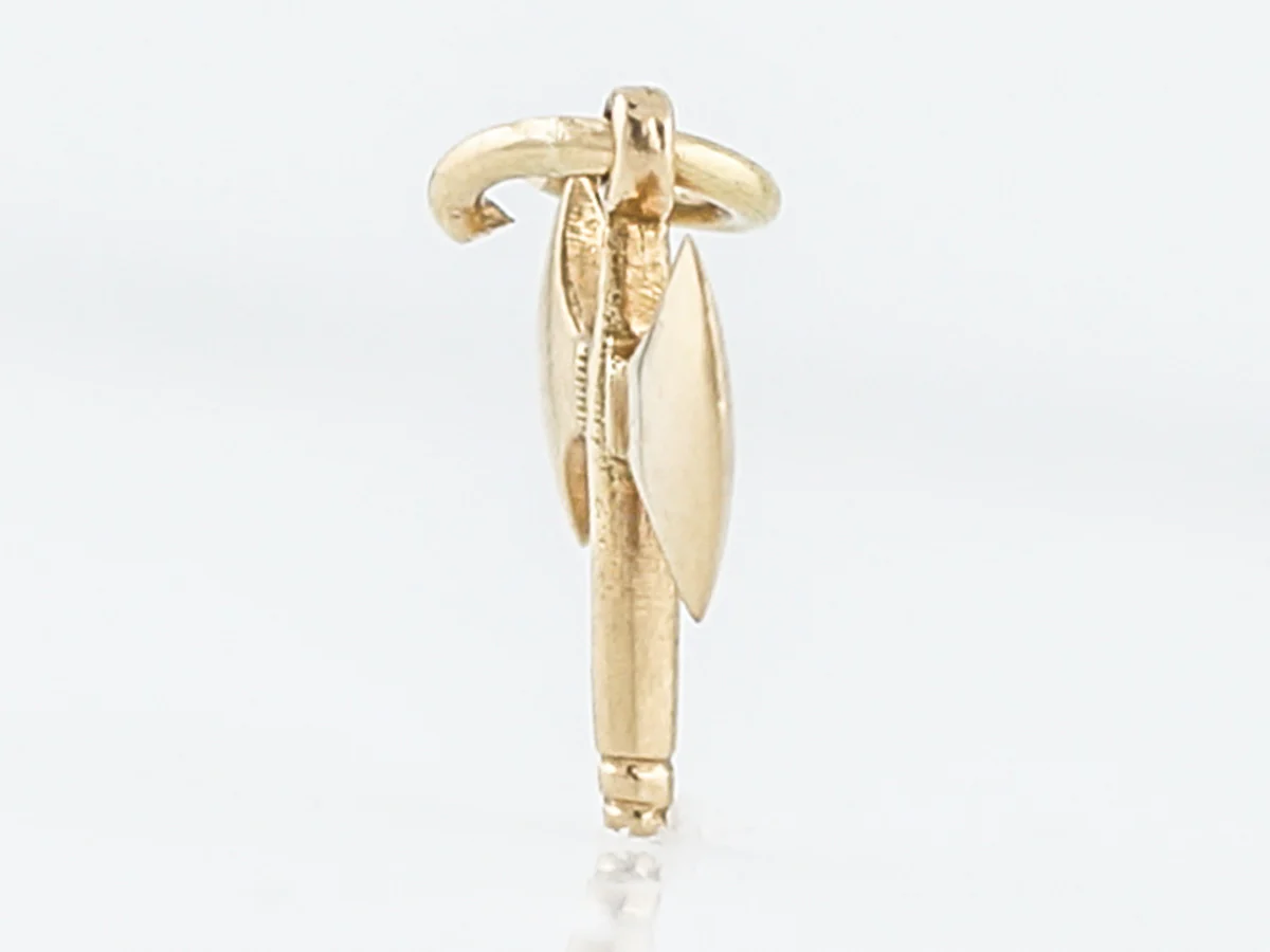 Vintage Pendant Mid-Century Axe Charm 18k Yellow Gold - Image 2