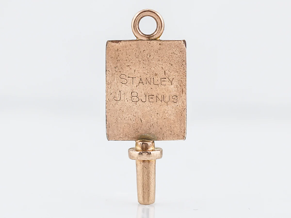 Vintage Pendant Charm Gold Key Mid Century in 14k Yellow Gold - Image 3