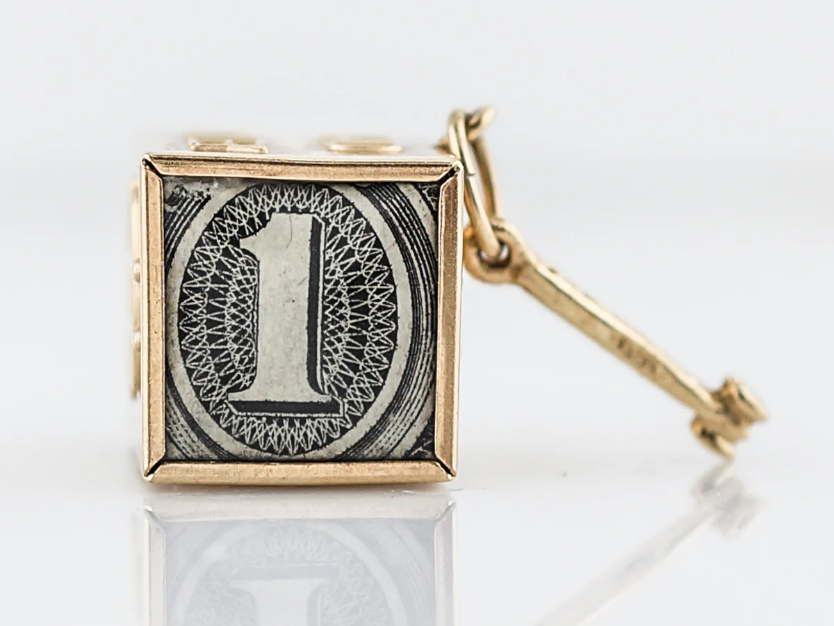 Vintage Pendant Charm Mad Money Mid Century in 14k Yellow Gold - Image 2