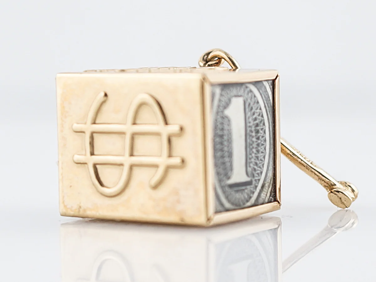 Vintage Pendant Charm Mad Money Mid Century in 14k Yellow Gold - Image 3
