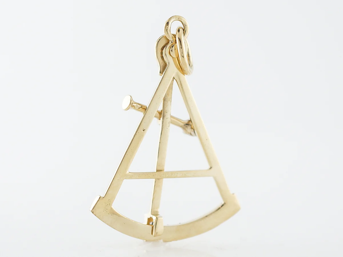 Vintage Pendant Mid-Century .13 Round Brilliant Cut Diamonds in 14k Yellow Gold - Image 5