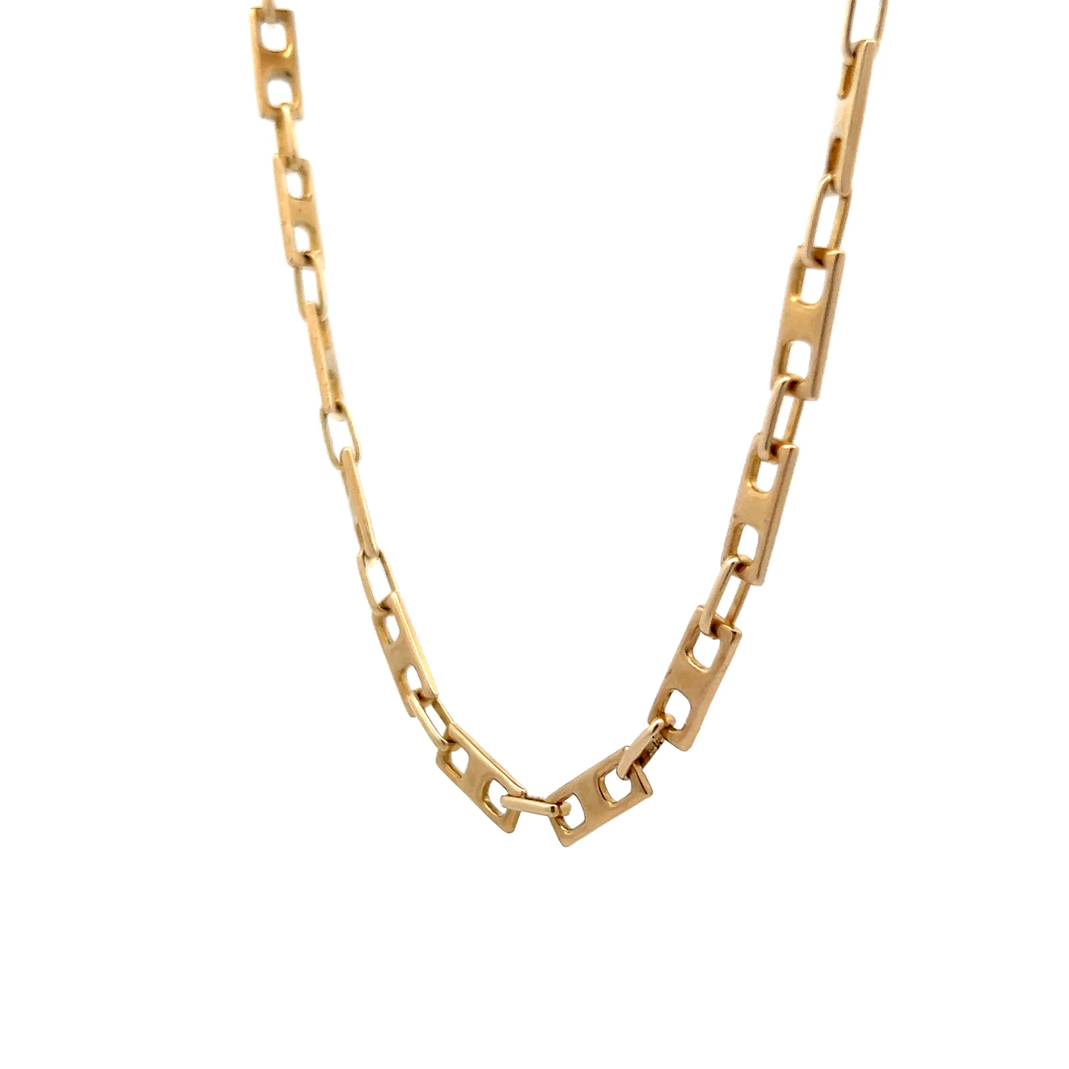 Vintage Rectangular Mariner Link Chain in 14k Yellow Gold - Image 2