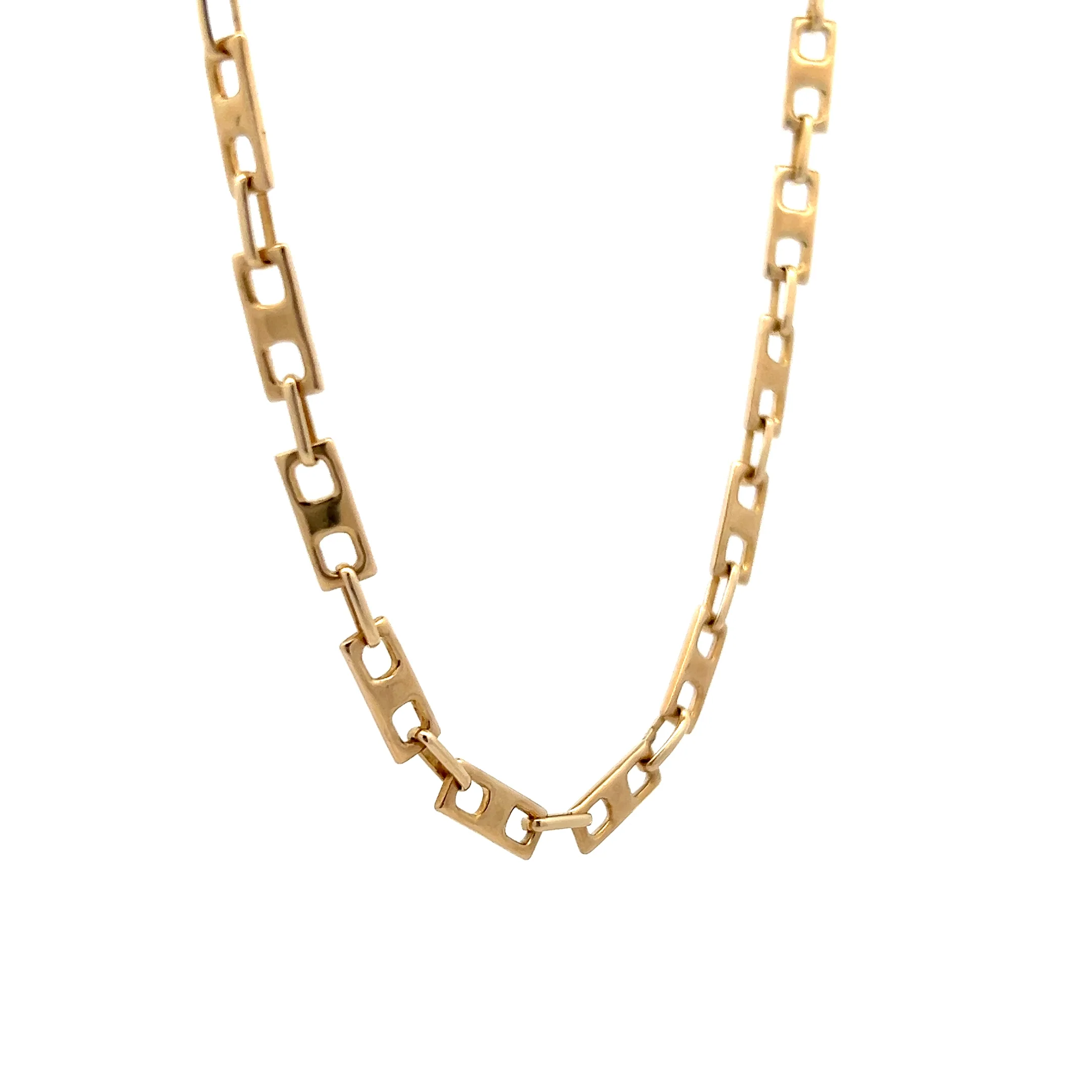 Vintage Rectangular Mariner Link Chain in 14k Yellow Gold - Image 3
