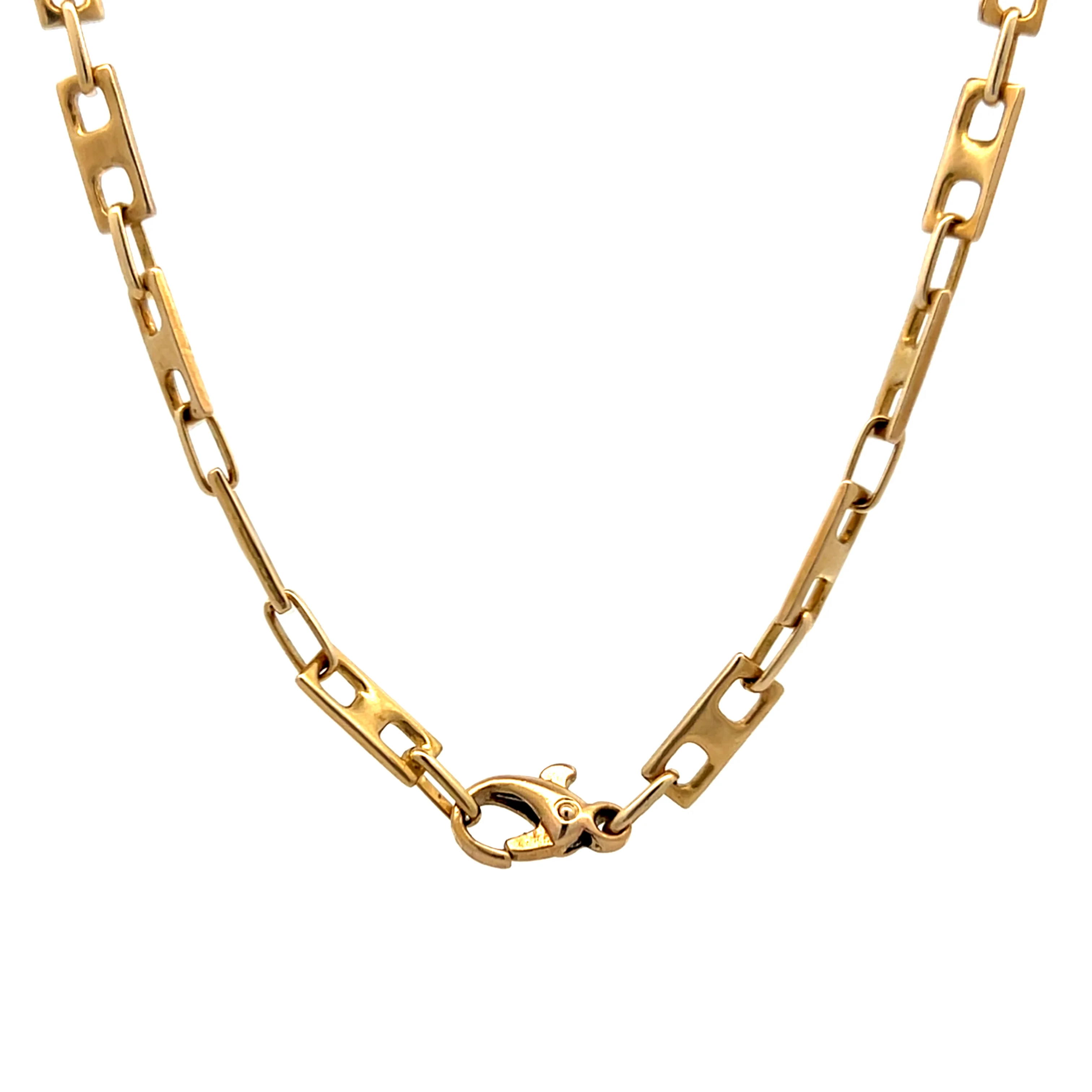 Vintage Rectangular Mariner Link Chain in 14k Yellow Gold - Image 4