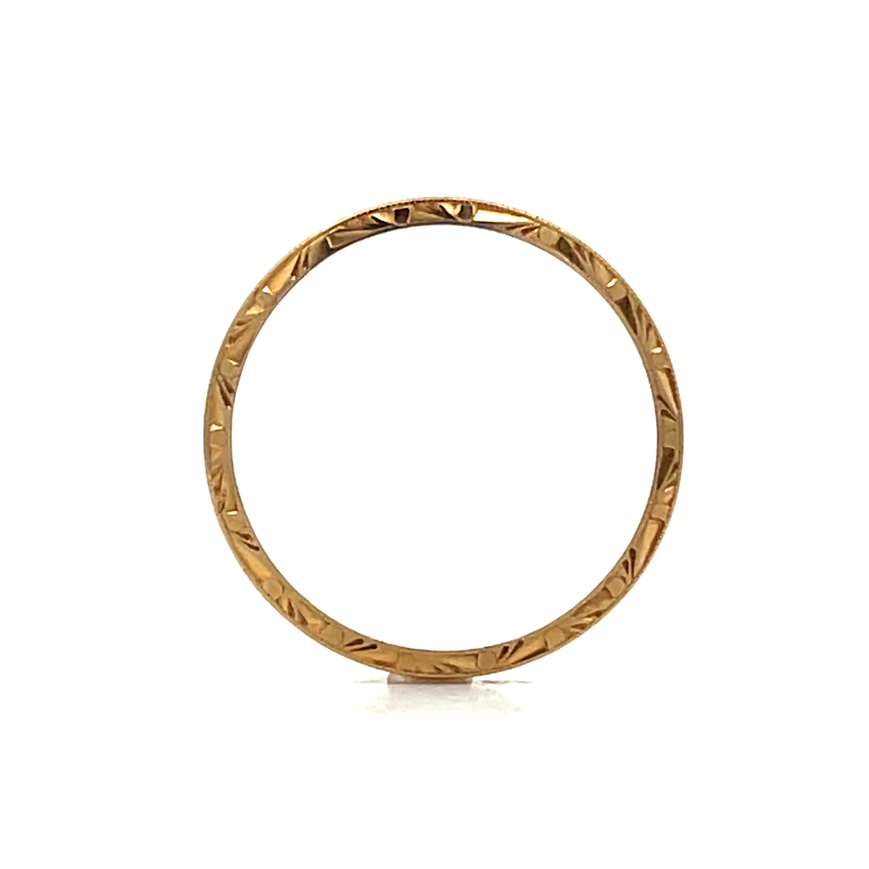 Vintage Retro 2mm Wedding Band in 14k Yellow Gold - Image 4