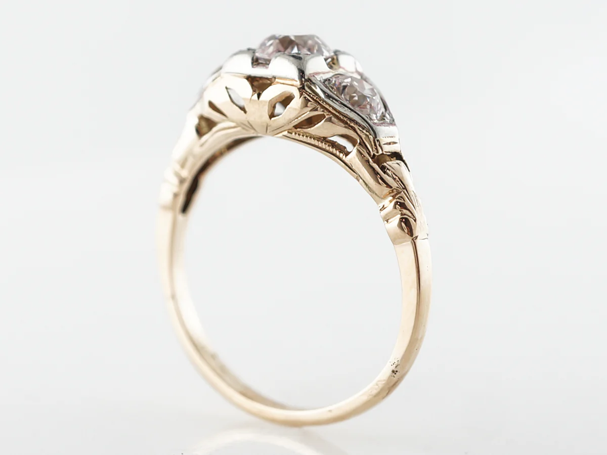 Vintage Retro 3 Stone Diamond Engagement Ring in 14k - Image 5