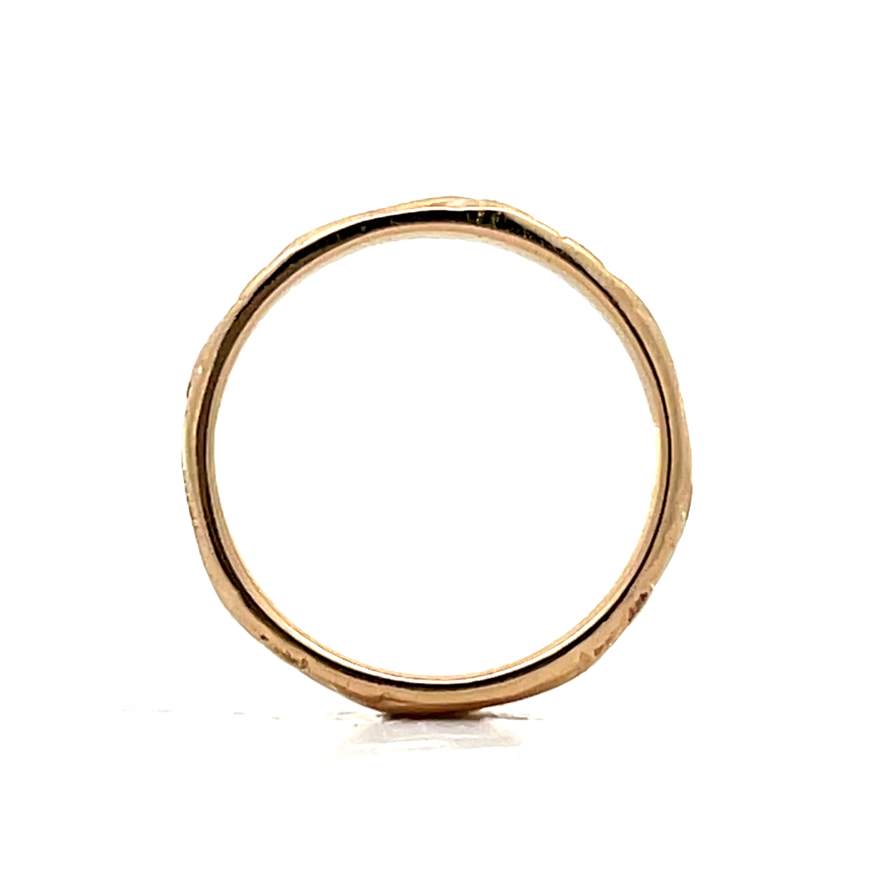 Vintage Retro 3mm Engraved Wedding Band in 14k - Image 4