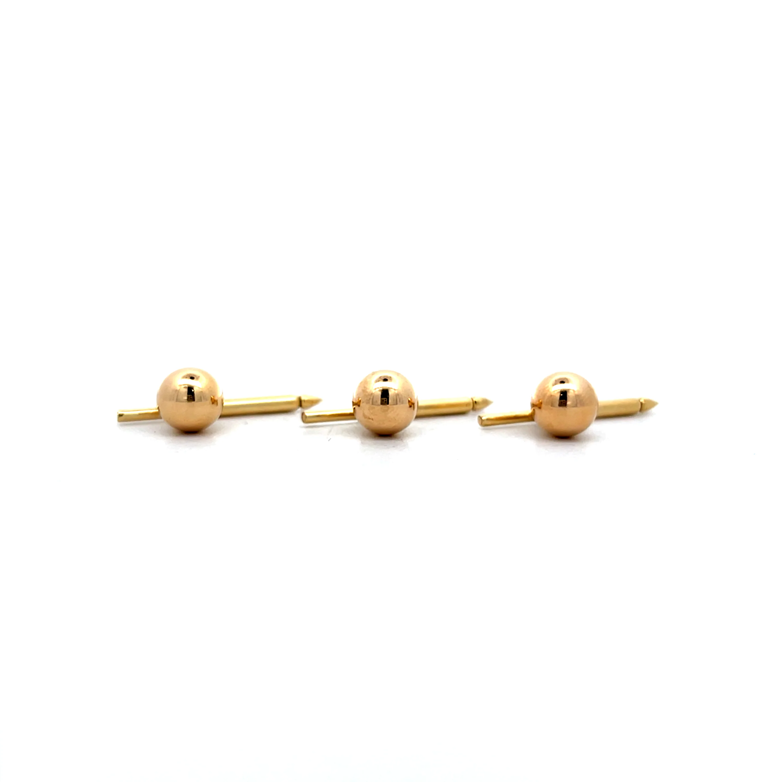 Vintage Retro Ball Cufflinks in 14k Yellow Gold - Image 3