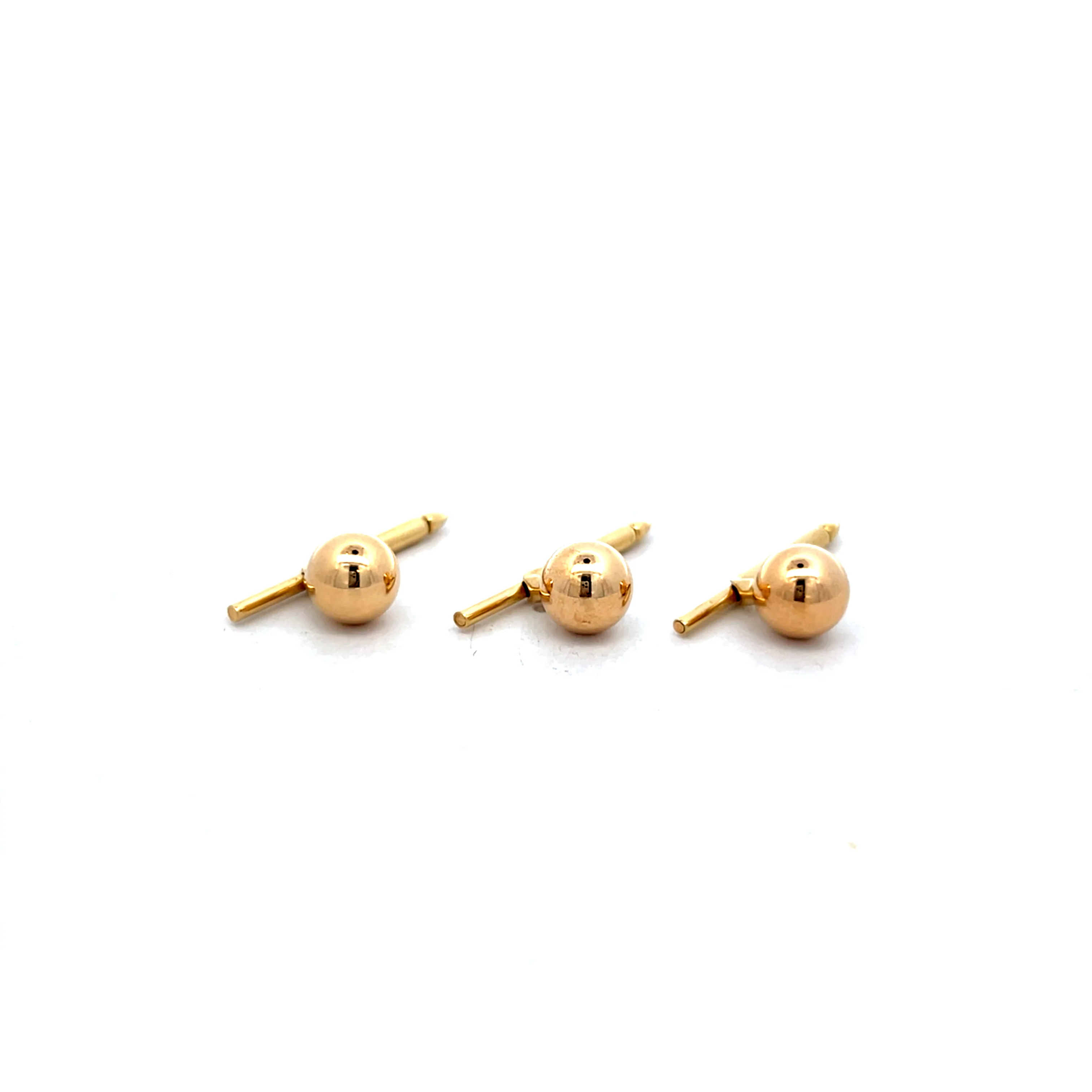Vintage Retro Ball Cufflinks in 14k Yellow Gold - Image 4