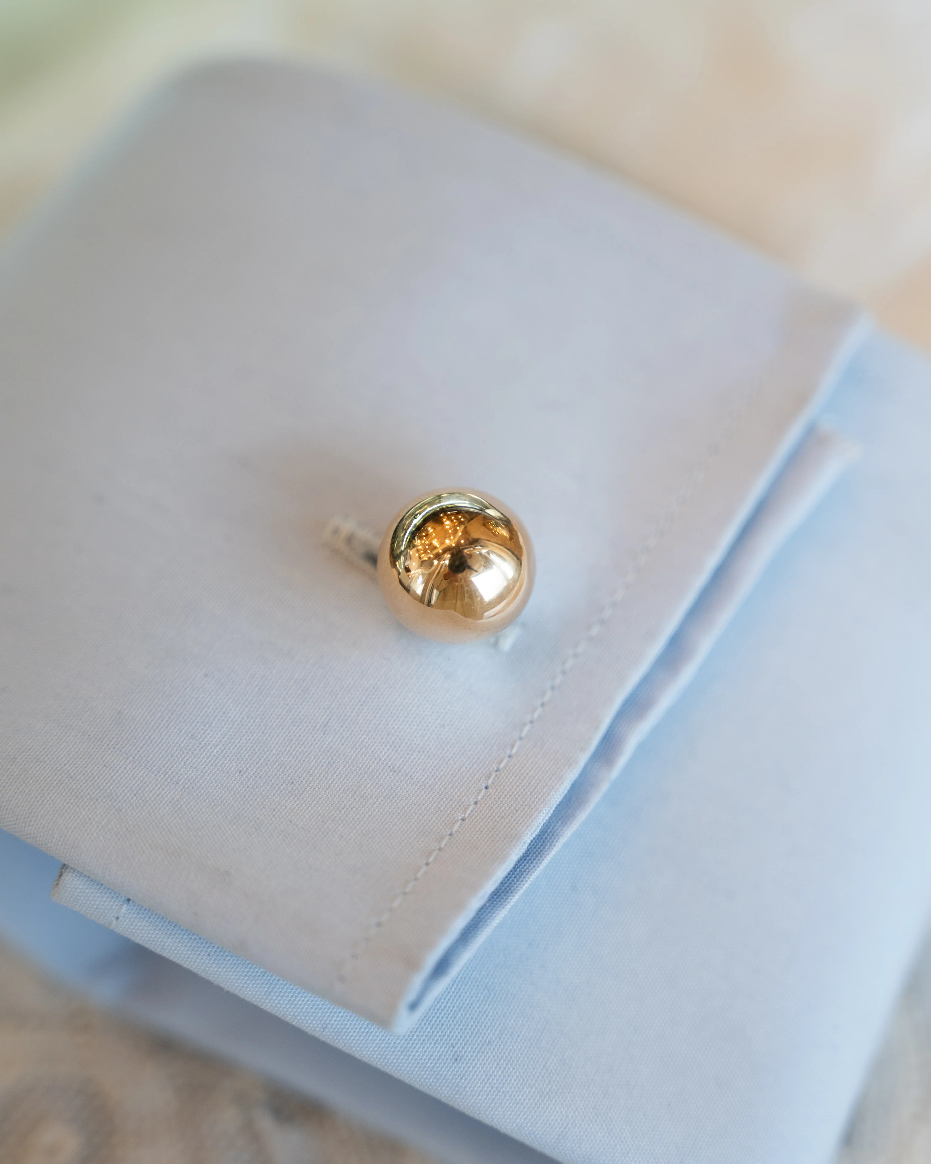Vintage Retro Ball Cufflinks in 14k Yellow Gold - Image 6