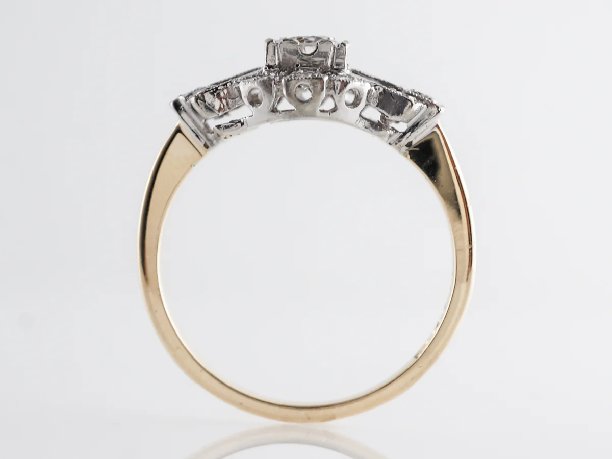 Vintage Retro Cluster Diamond Engagement Ring in 14k - Image 5