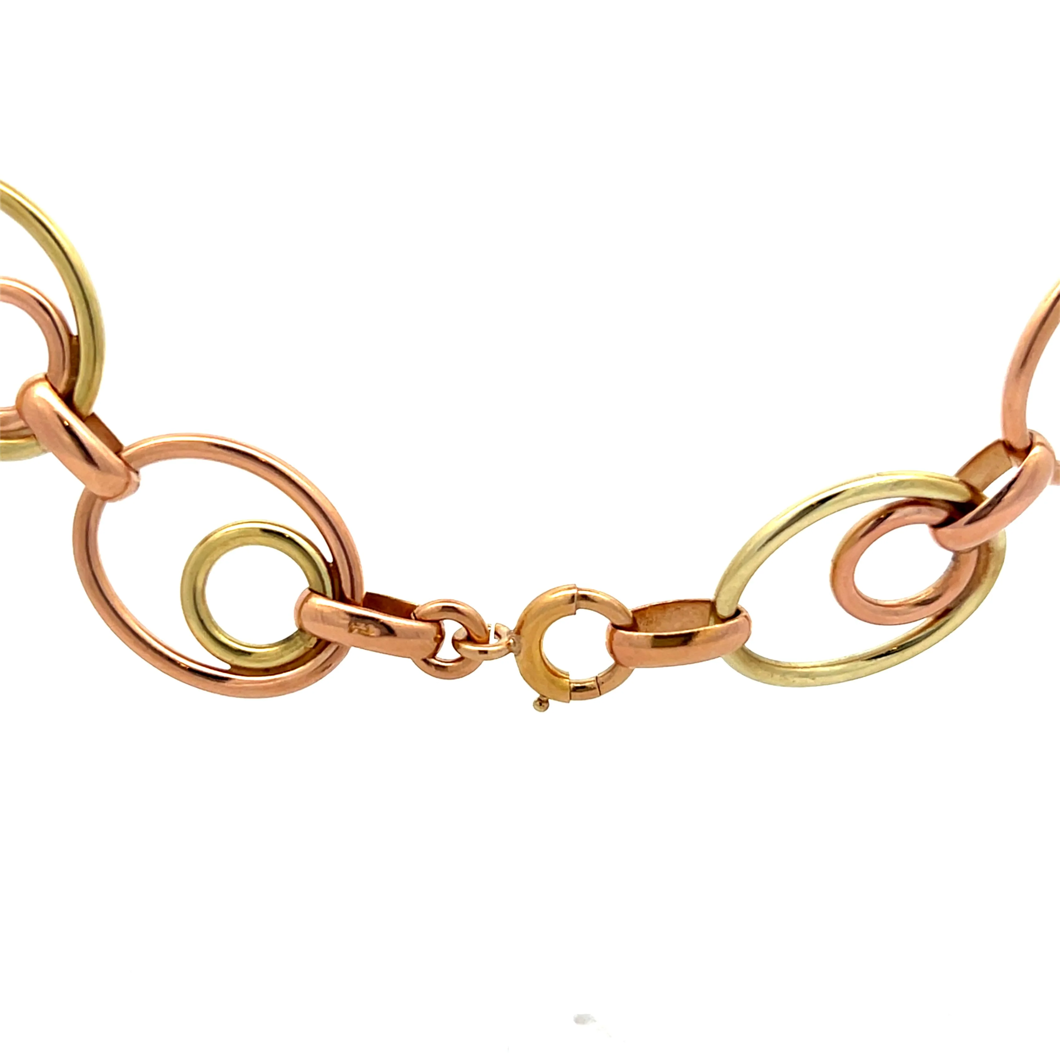 Vintage Retro Collar Chain Necklace in 14k Rose & Yellow Gold - Image 4