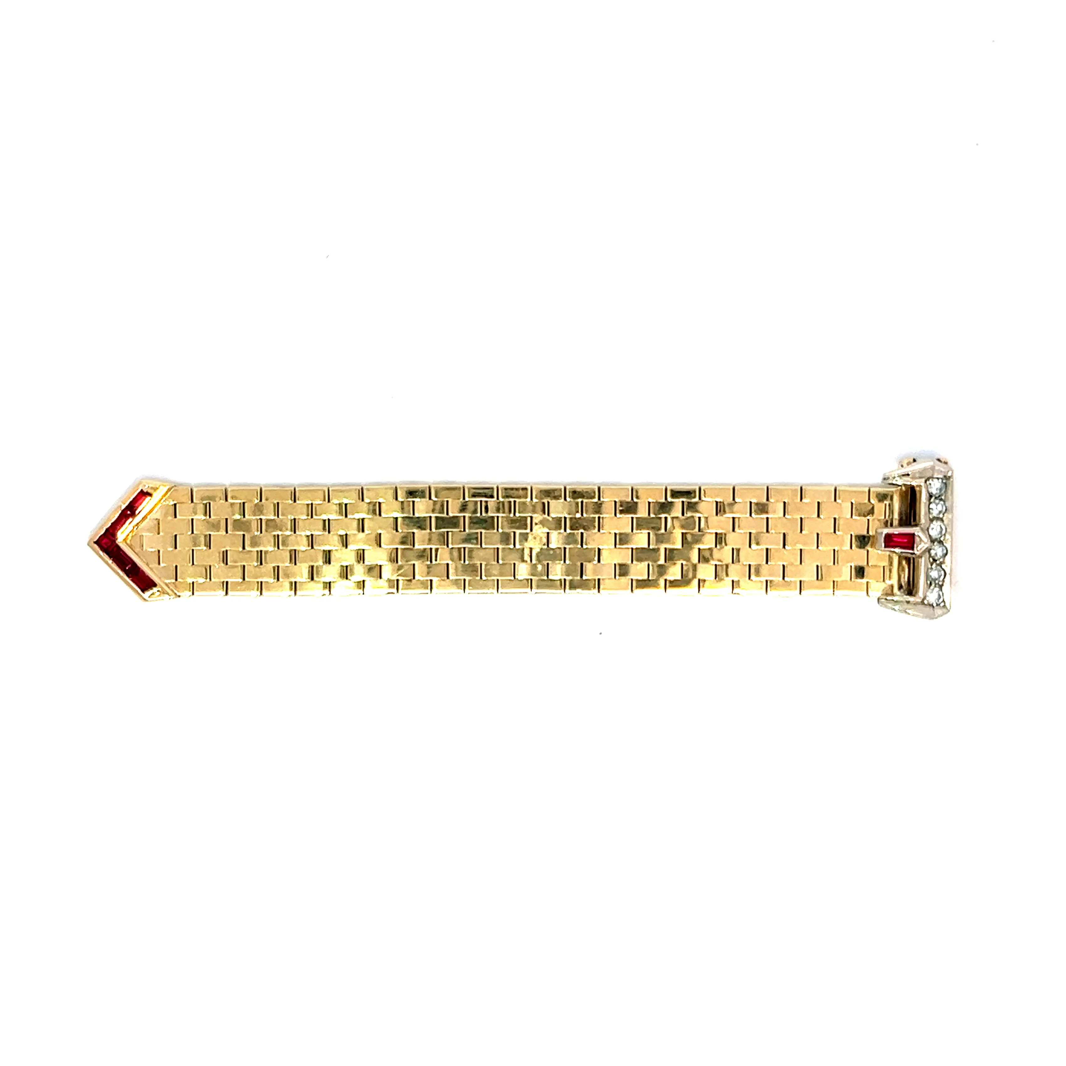 Vintage Retro Diamond Buckle Ring in 14k Yellow Gold - Image 6