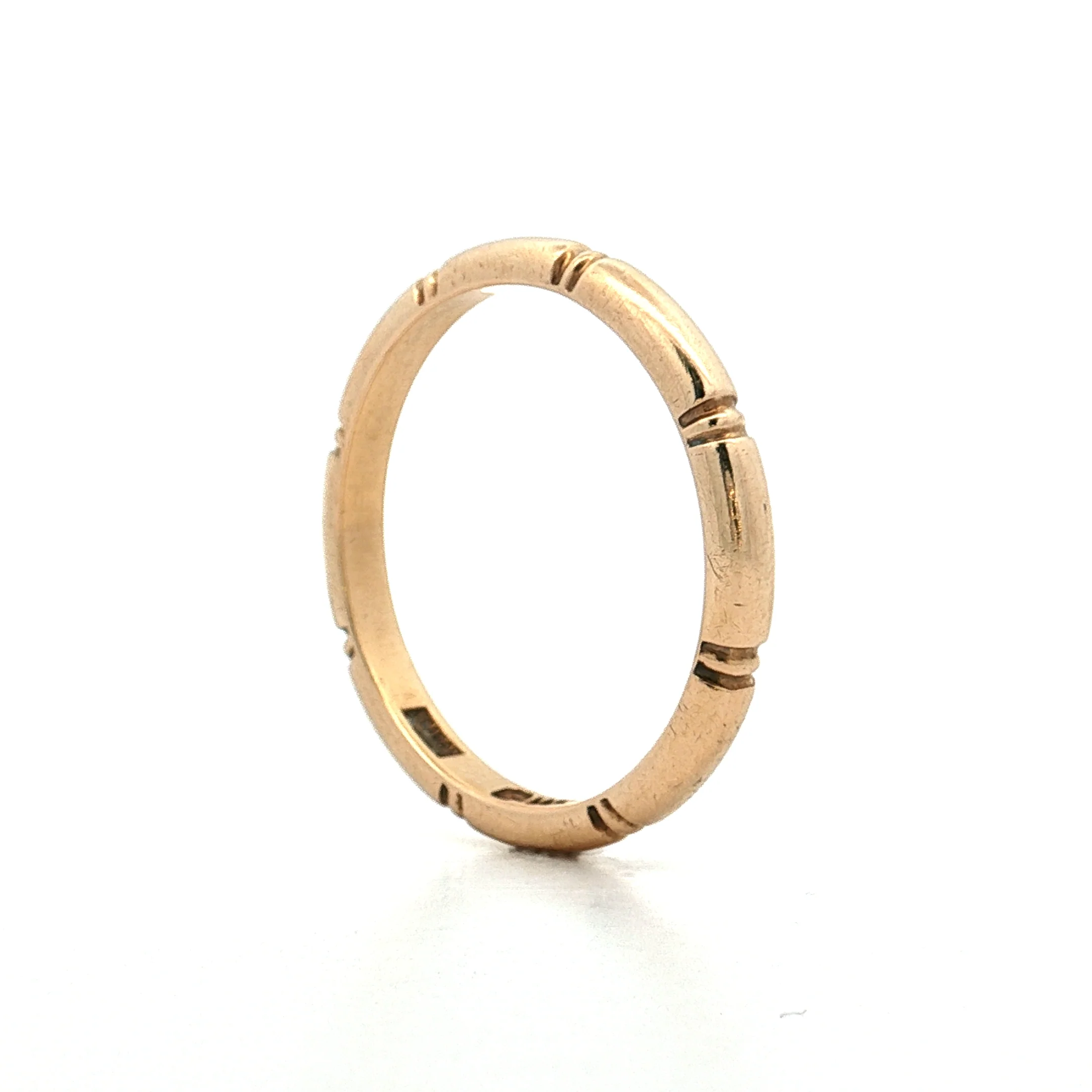 Vintage Retro Engraved Men's Wedding Band 14k - Image 5