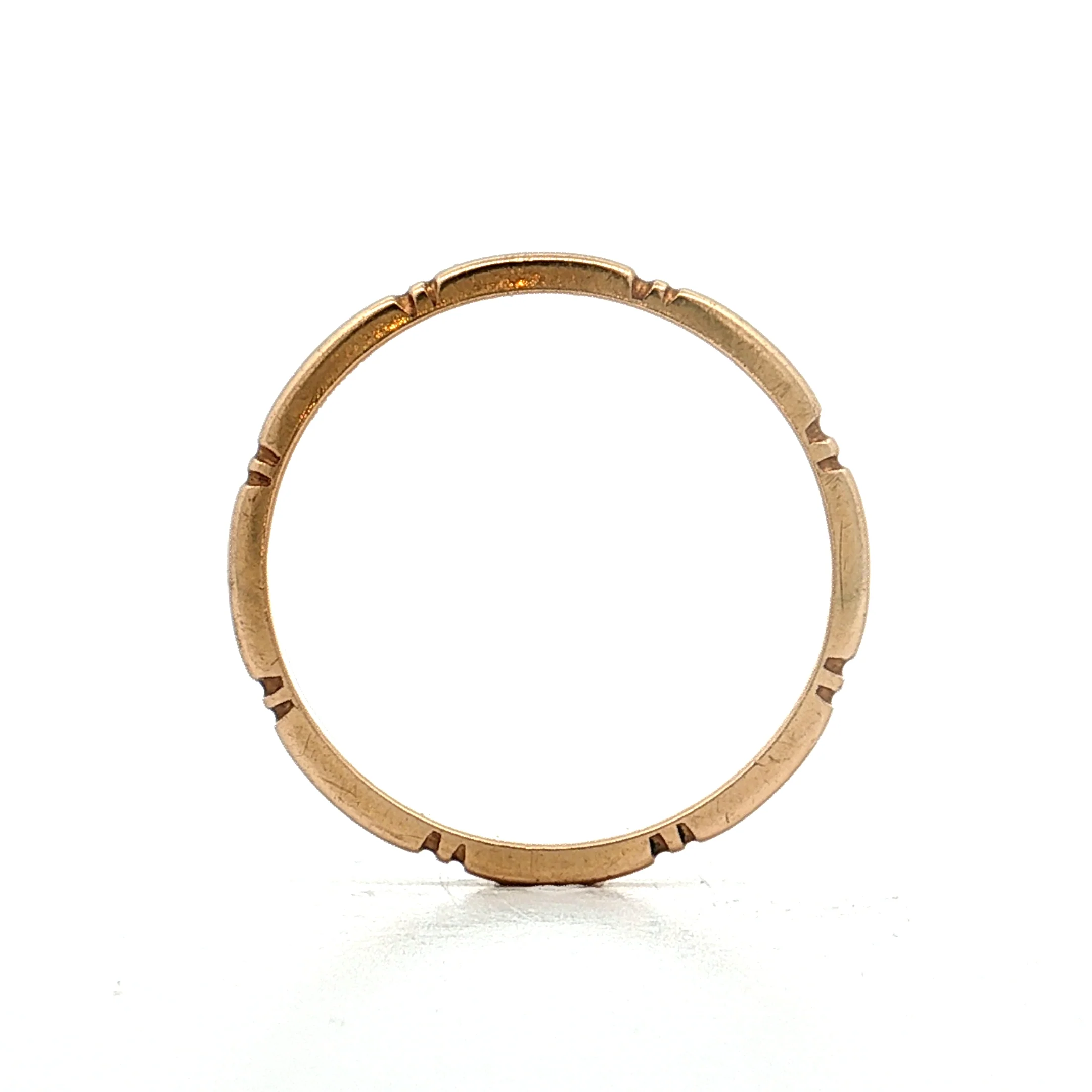 Vintage Retro Engraved Wedding Band 14k Yellow Gold - Image 4