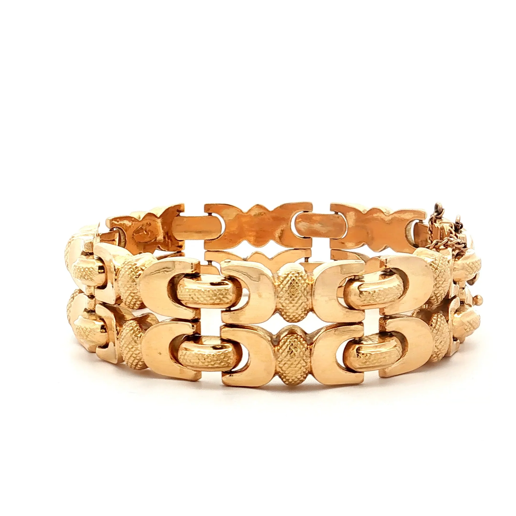 Vintage Retro Geometric Bracelet in 18k Yellow Gold - Image 2