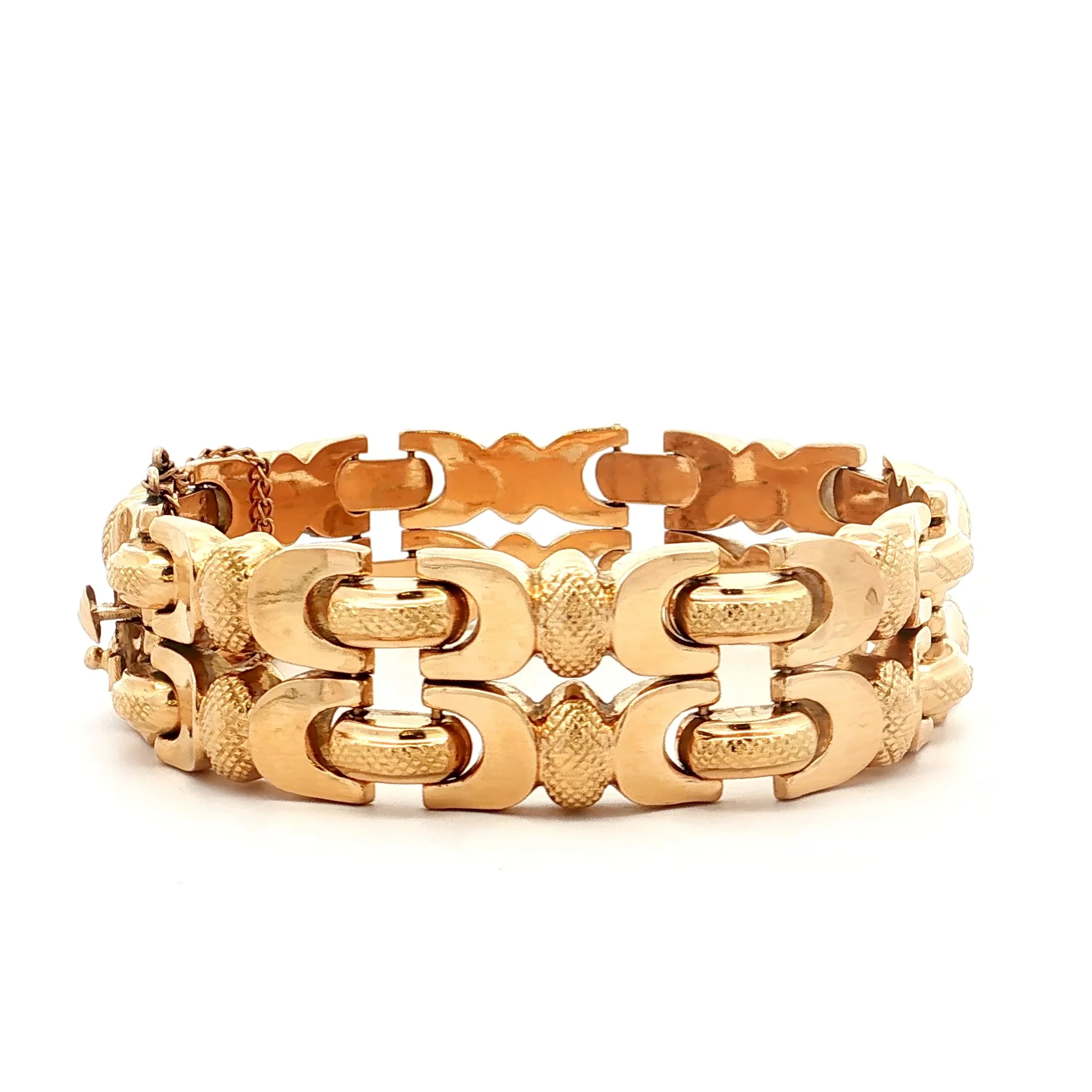 Vintage Retro Geometric Bracelet in 18k Yellow Gold - Image 3