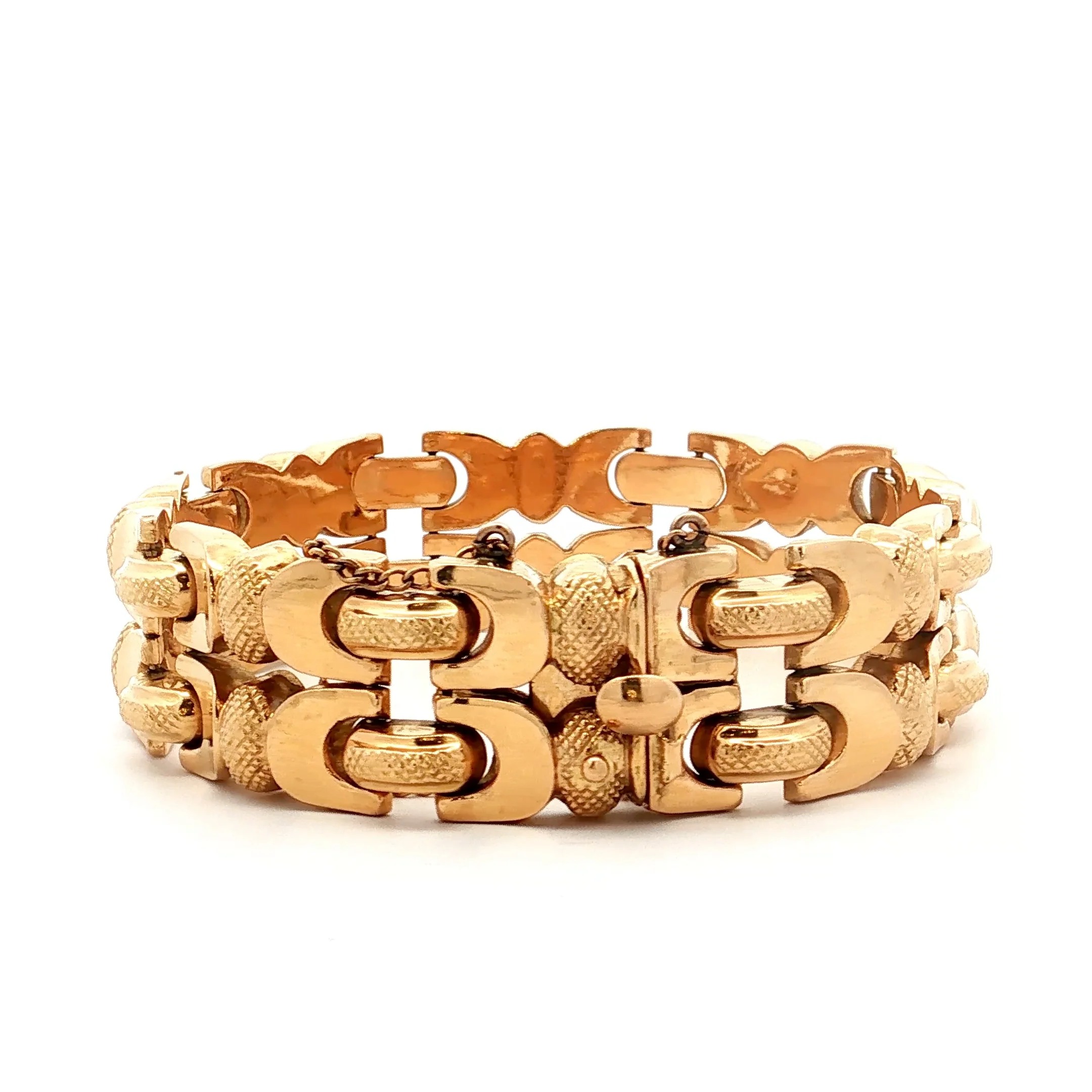 Vintage Retro Geometric Bracelet in 18k Yellow Gold - Image 4