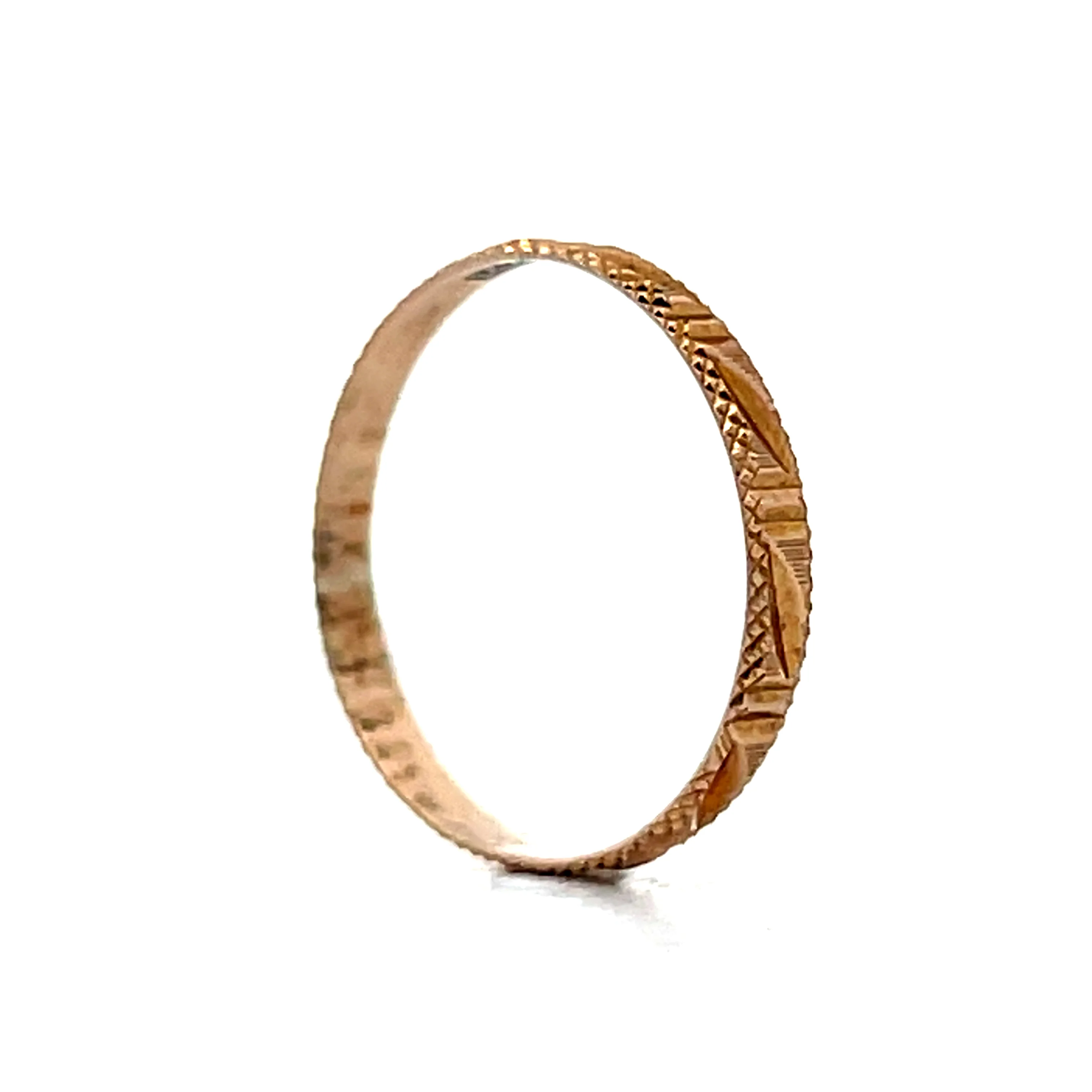 Vintage Retro Geometric Wedding Band in 14k - Image 5