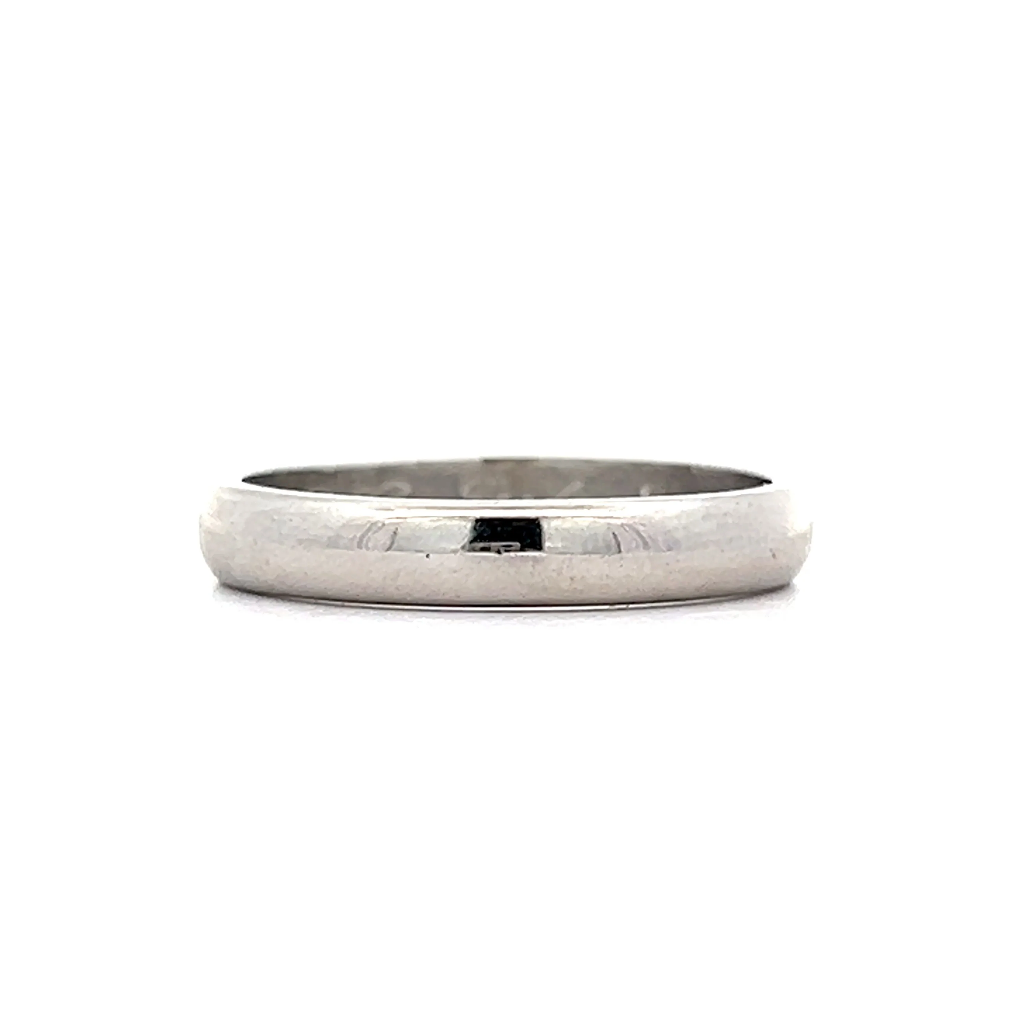 Vintage Retro Half Round Wedding Band in Platinum