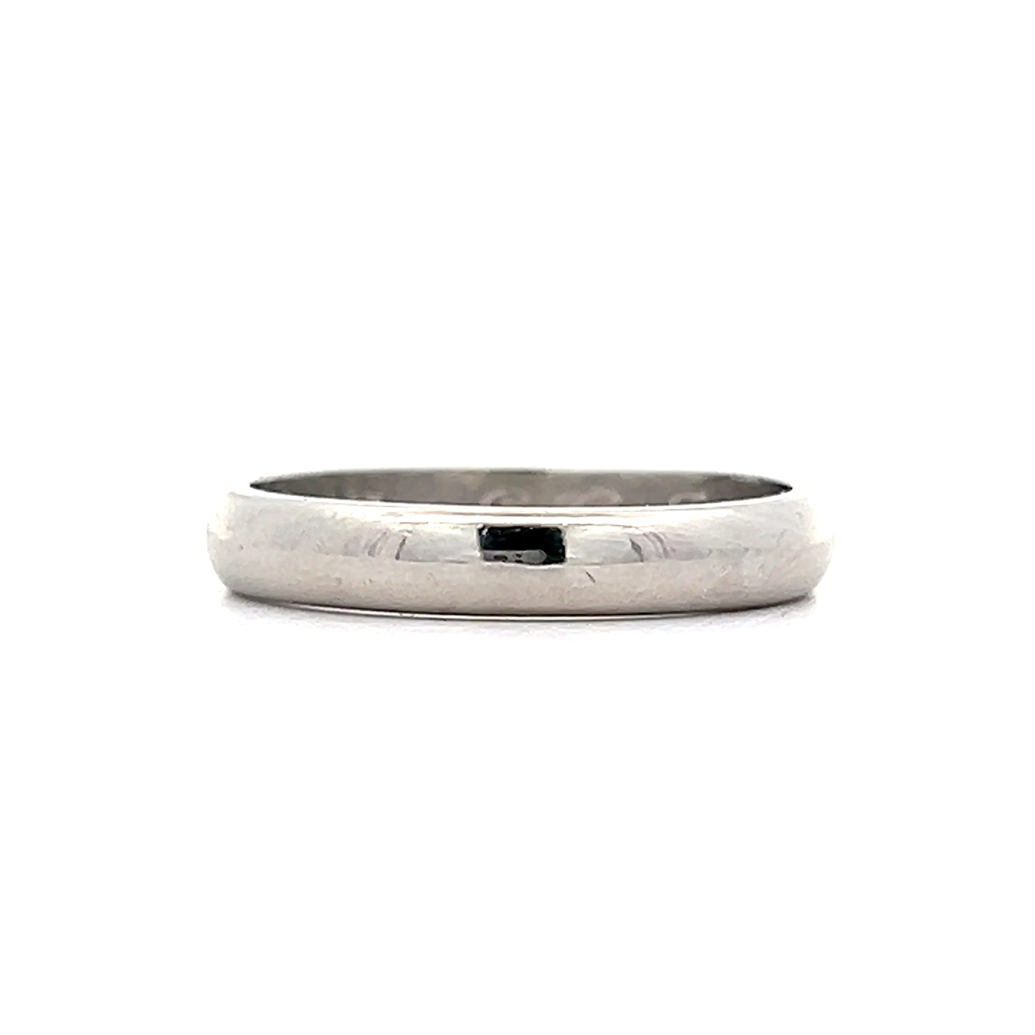 Vintage Retro Half Round Wedding Band in Platinum - Image 2