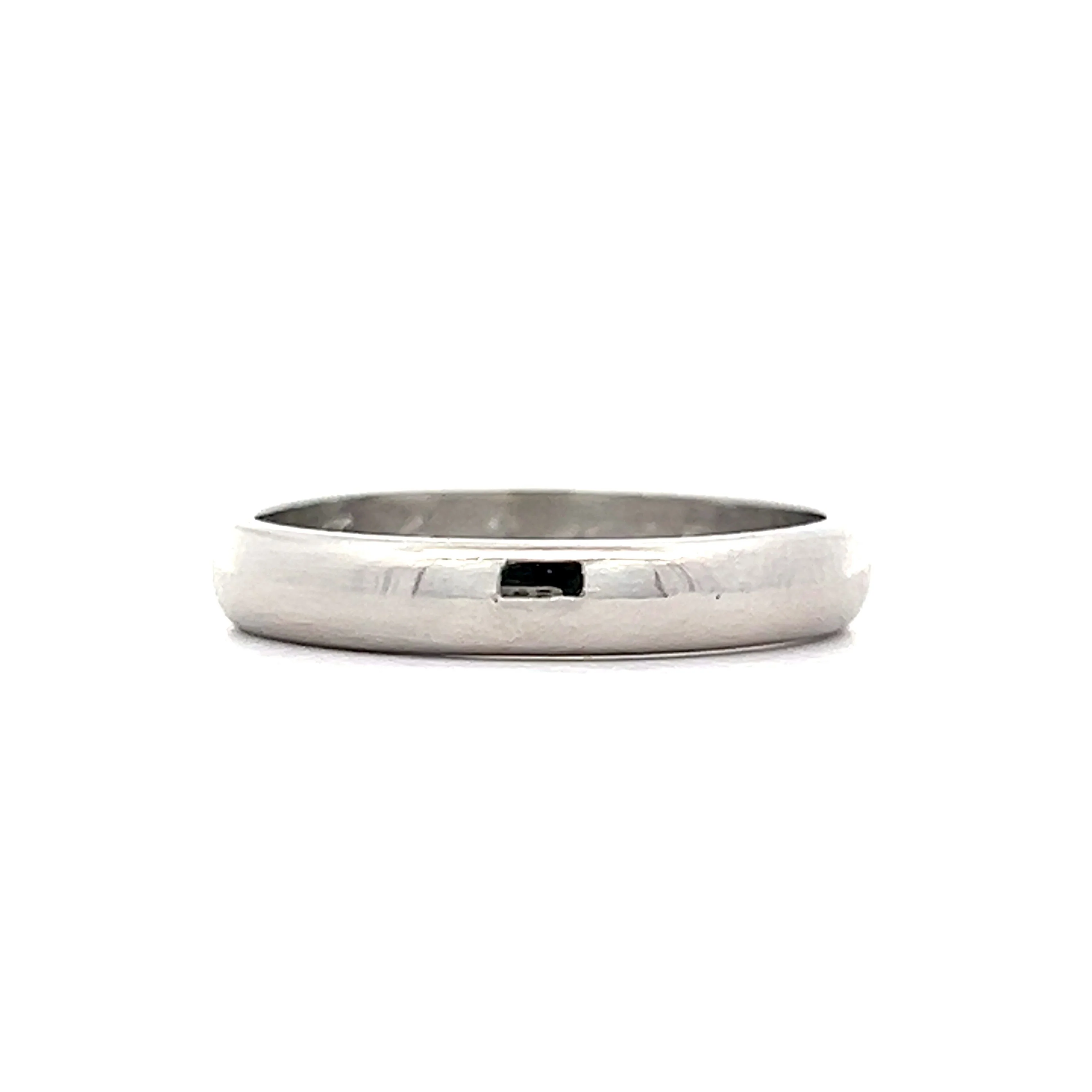Vintage Retro Half Round Wedding Band in Platinum - Image 3