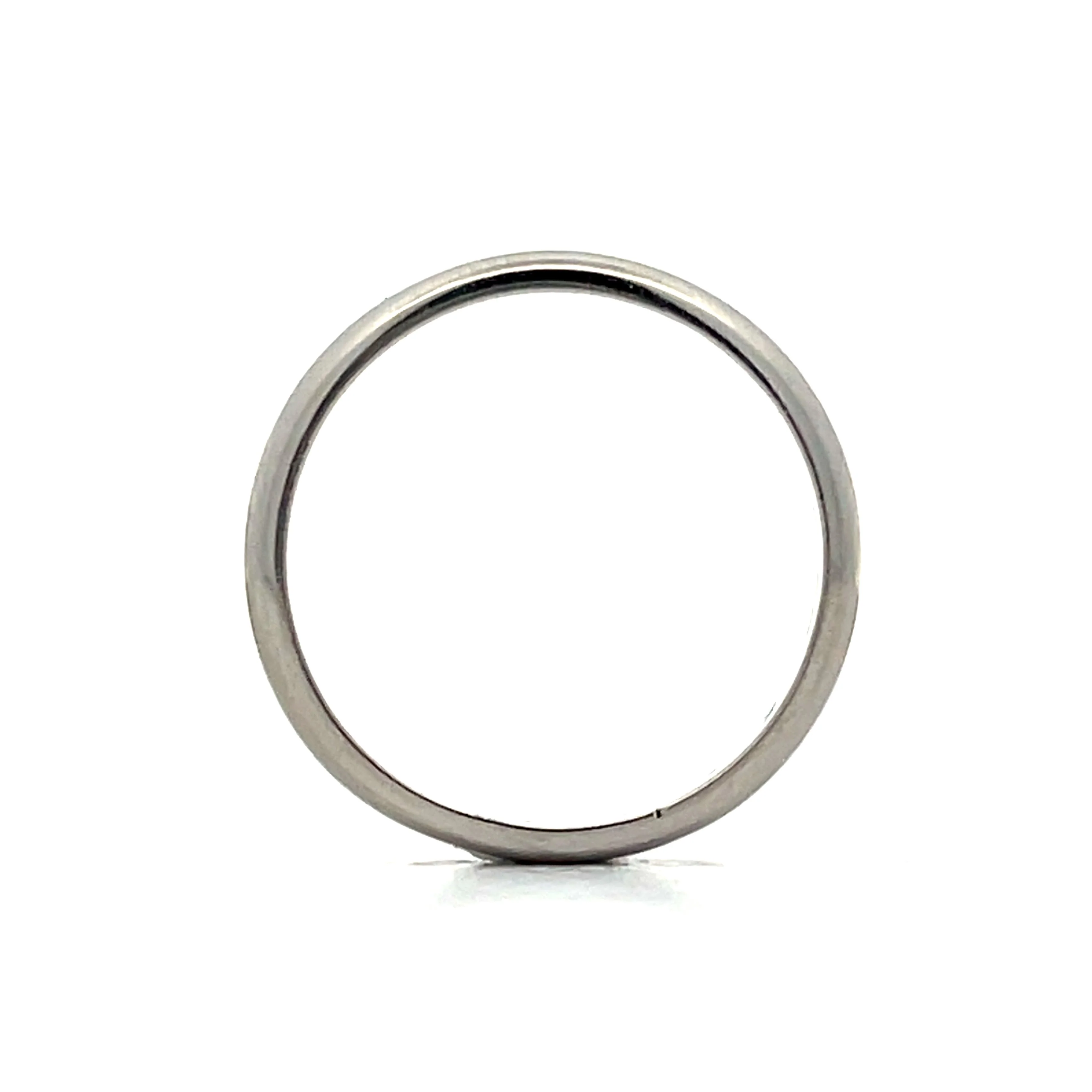 Vintage Retro Half Round Wedding Band in Platinum - Image 7