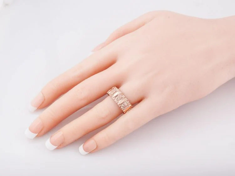 Vintage Retro Right Hand Ring in 14k Rose Gold - Image 6