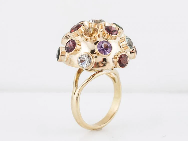 Vintage Right Hand Mid-Century Sputnik Ring in 14k Yellow Gold - Image 5