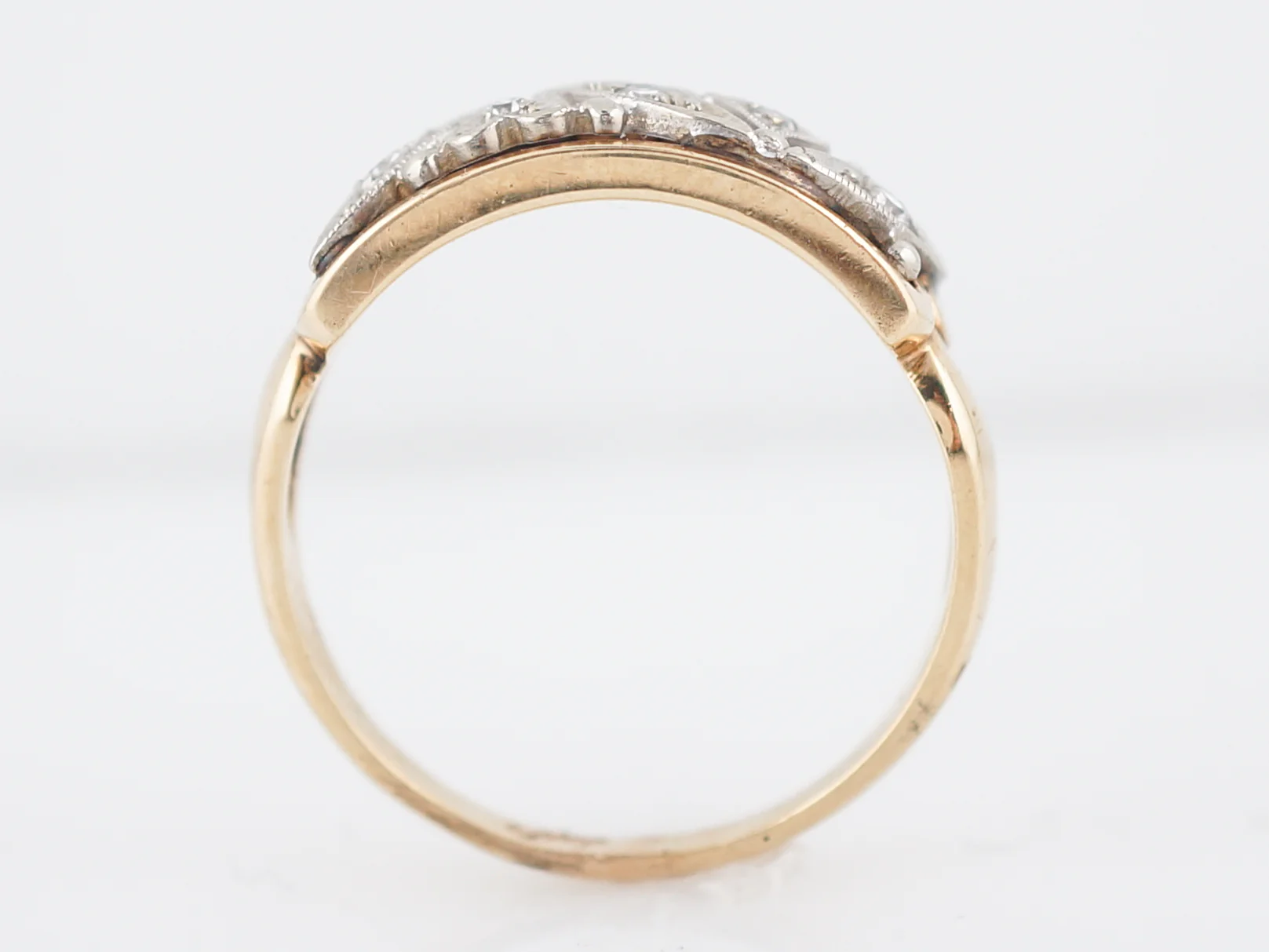 Vintage Right Hand Ring Mid-Century .05 Round Brilliant Cut Diamonds in 14K Yellow & White Gold - Image 5