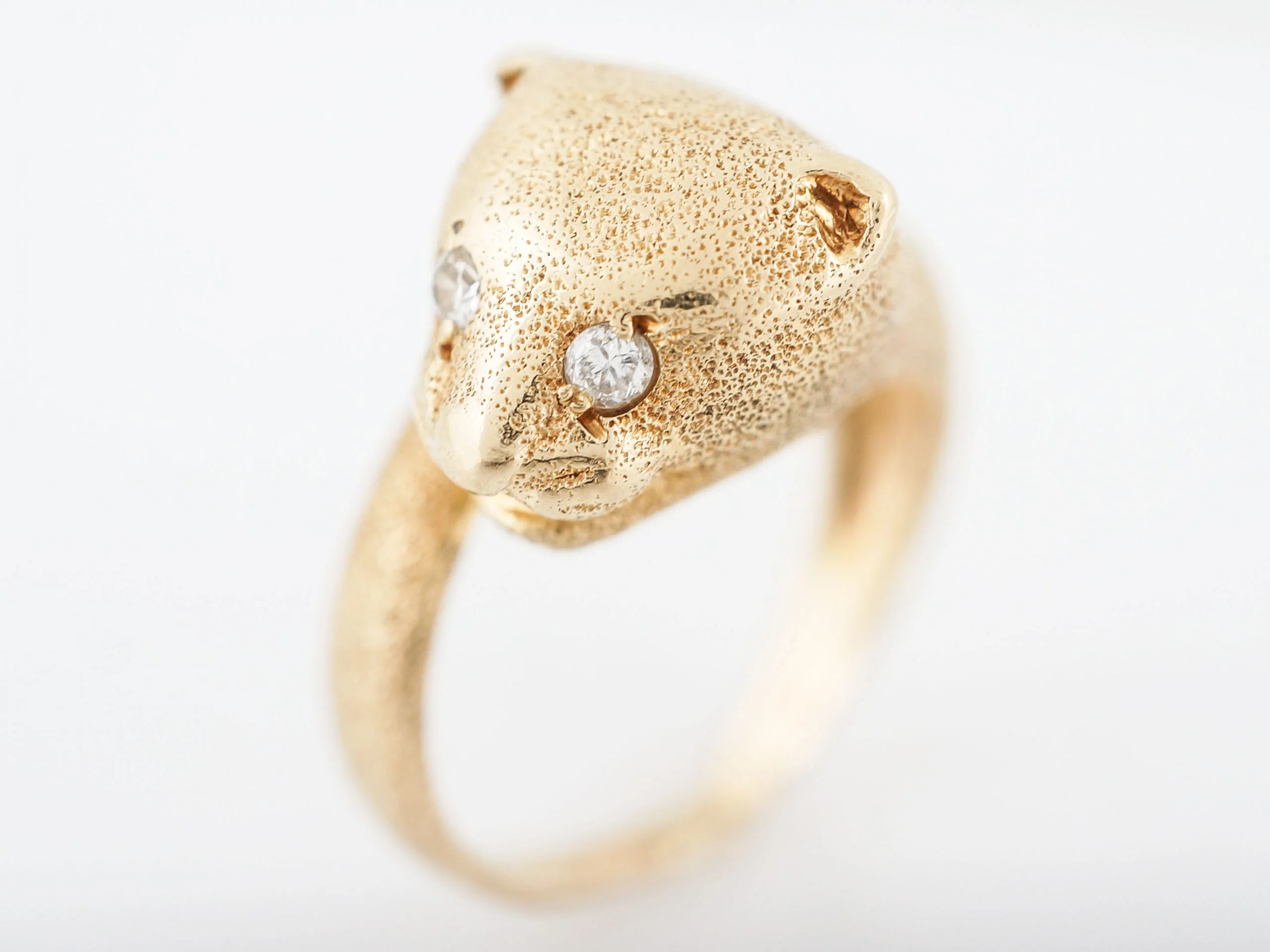 Vintage Right Hand Ring Mid-Century .06 Old European Cut Diamonds in 14k Yellow Gold - Image 5
