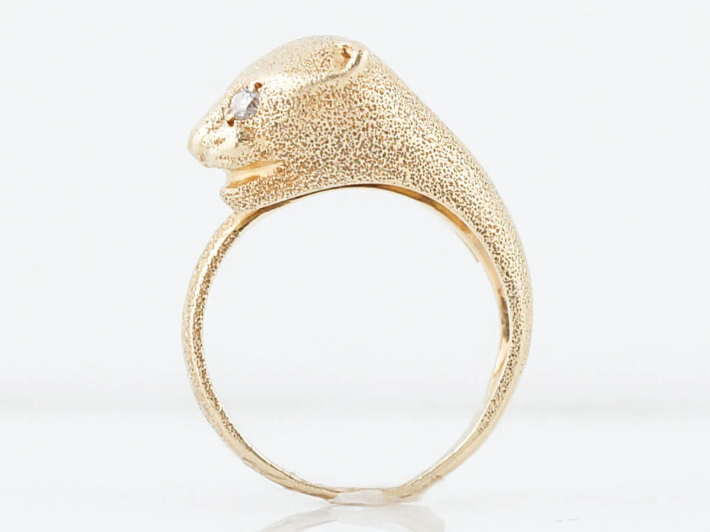 Vintage Right Hand Ring Mid-Century .06 Old European Cut Diamonds in 14k Yellow Gold - Image 6