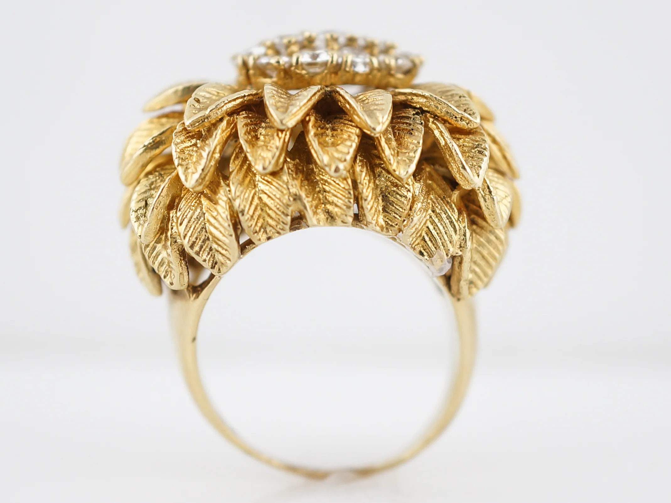 Vintage Right Hand Ring Mid Century 1.04 Round Brilliant Cut Diamonds in 14k Yellow Gold - Image 6