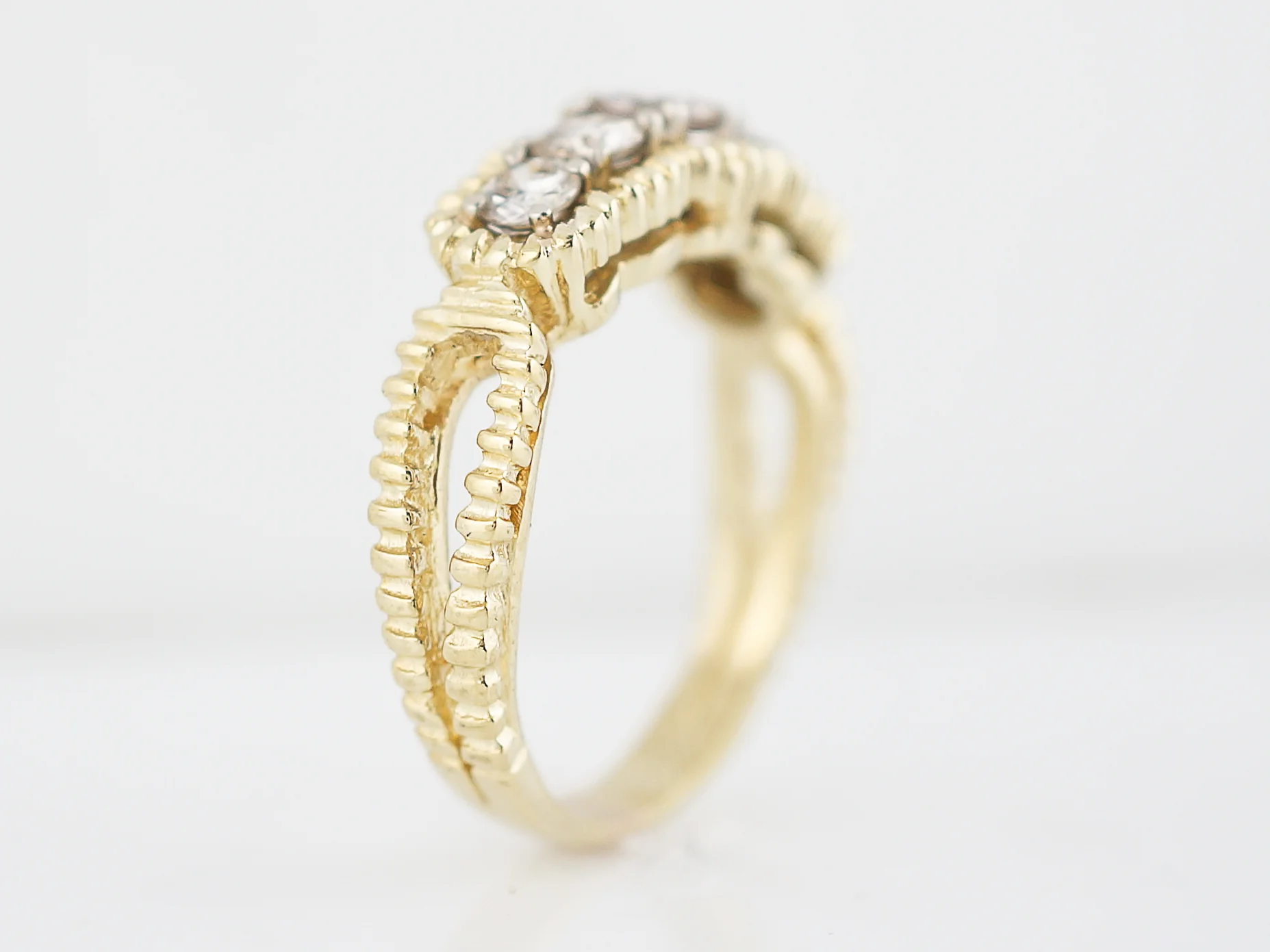 Vintage Right Hand Ring Mid Century 1.05 Round Brilliant Cut Diamonds in 14K Yellow Gold - Image 6