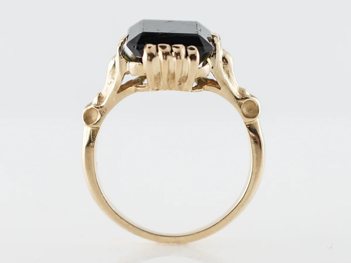 Vintage Right Hand Ring Mid-Century 4.50 Emerald Cut Tourmaline in 14k Yellow Gold - Image 4