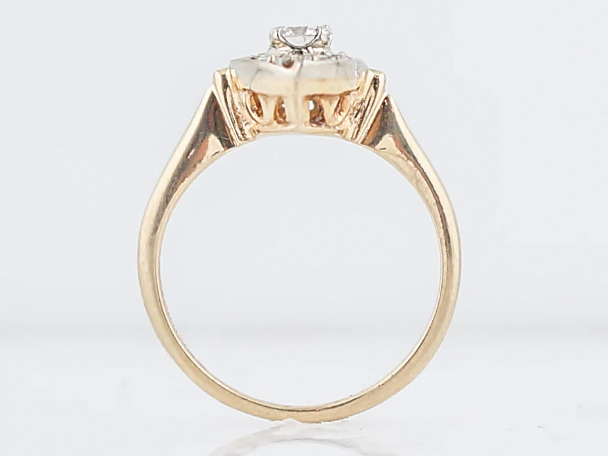 Vintage Right Hand Ring Mid-Century .43 Round Brilliant Cut Diamonds in 14K Yellow & White Gold - Image 5