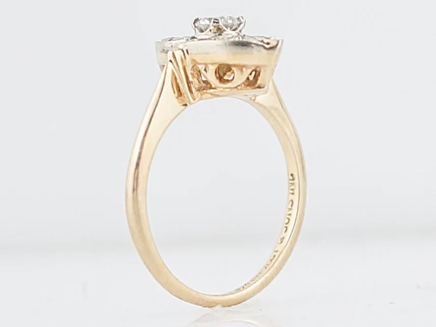 Vintage Right Hand Ring Mid-Century .43 Round Brilliant Cut Diamonds in 14K Yellow & White Gold - Image 6