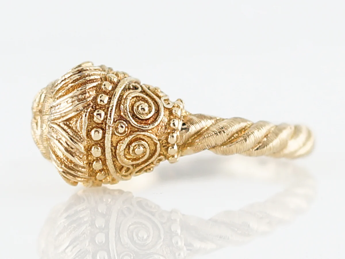 Vintage Right Hand Ring Mid-Century in 20k Yellow Gold - Image 3