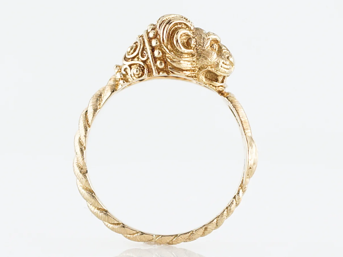 Vintage Right Hand Ring Mid-Century in 20k Yellow Gold - Image 5