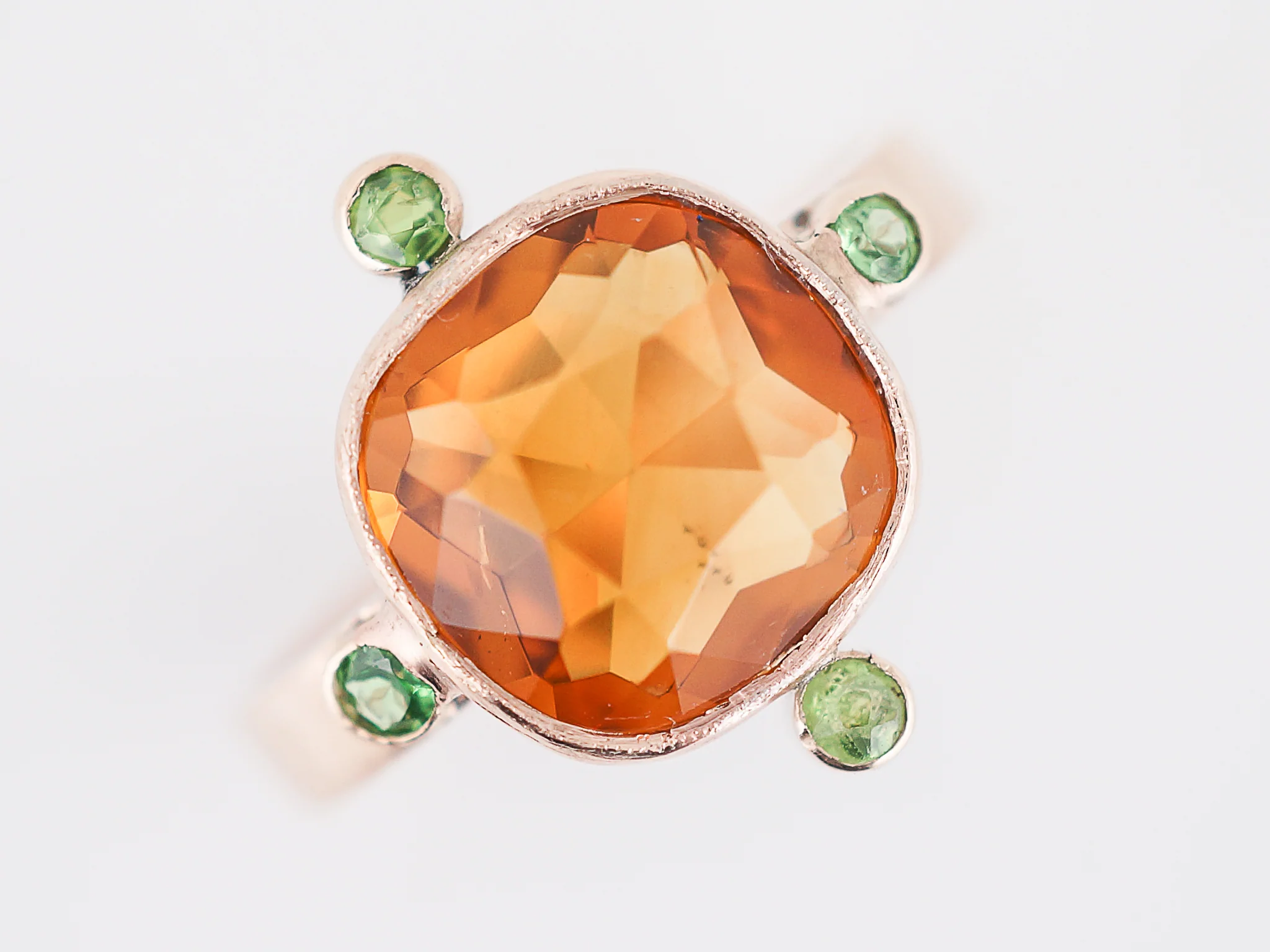 Vintage Right Hand Ring Retro 3.74 Cushion Cut Citrine in 9k Rose Gold - Image 4
