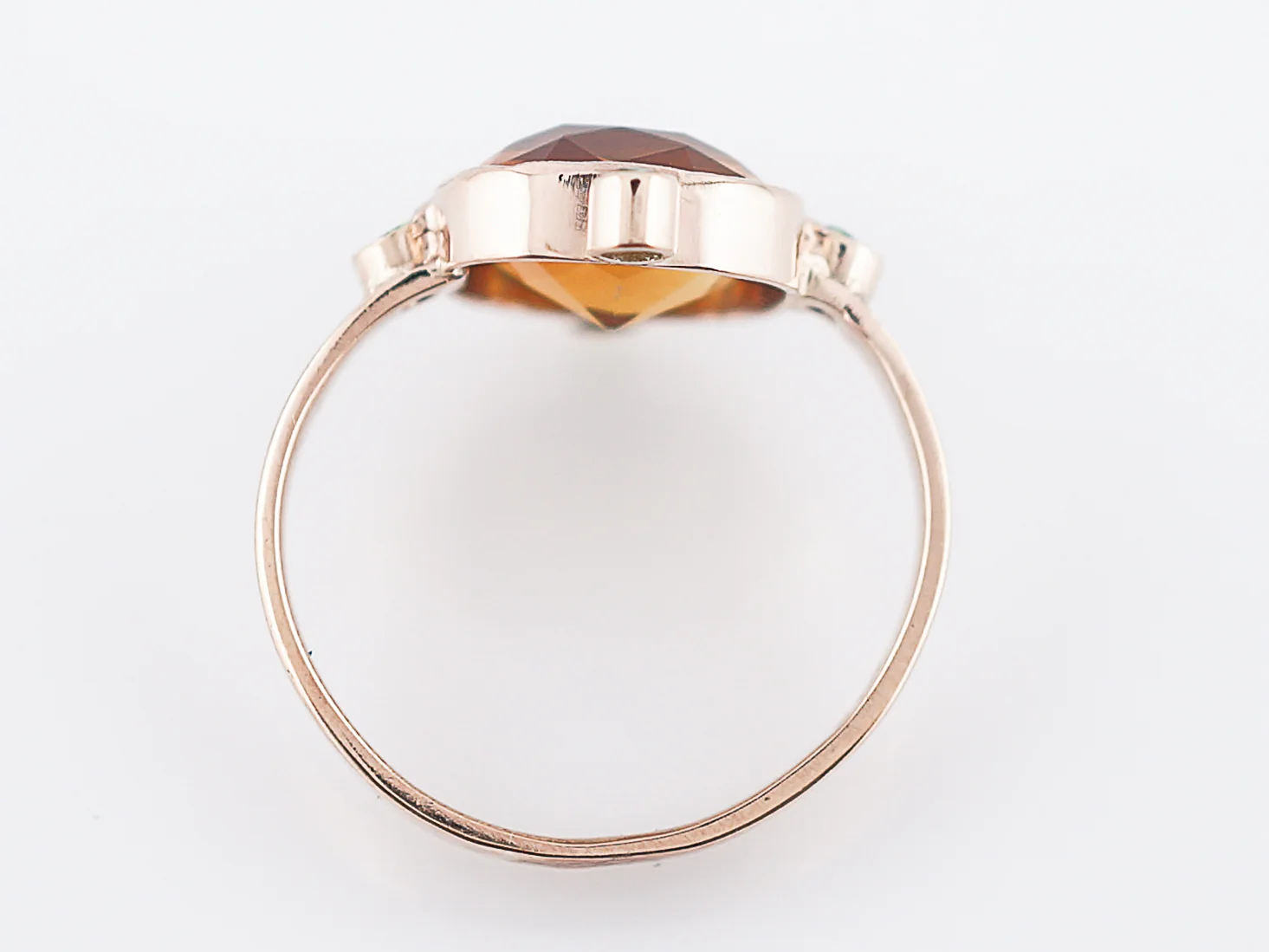 Vintage Right Hand Ring Retro 3.74 Cushion Cut Citrine in 9k Rose Gold - Image 6