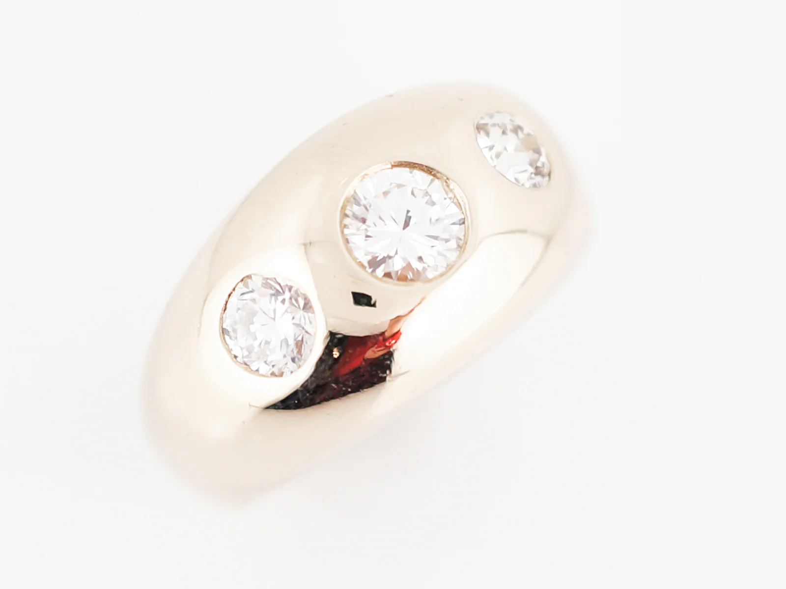 Vintage Right Hand Ring Retro .85 Round Brilliant Cut Diamonds in 14k Yellow Gold - Image 4