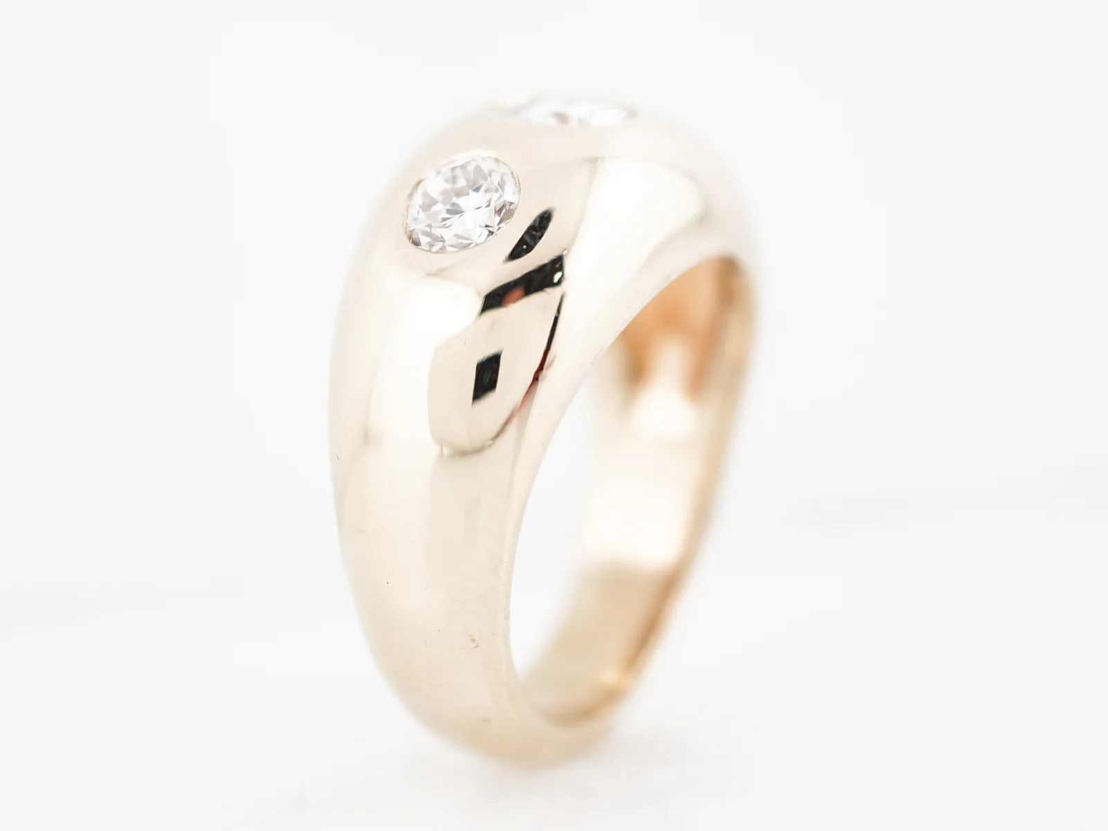 Vintage Right Hand Ring Retro .85 Round Brilliant Cut Diamonds in 14k Yellow Gold - Image 5