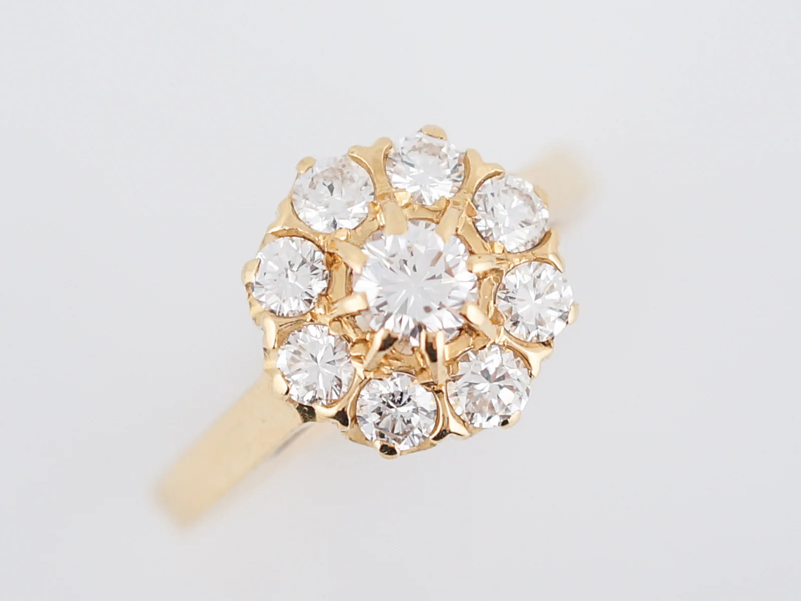 Vintage Right Hand Ring Retro .20 Round Brilliant Cut Diamonds in 18k Yellow Gold - Image 4