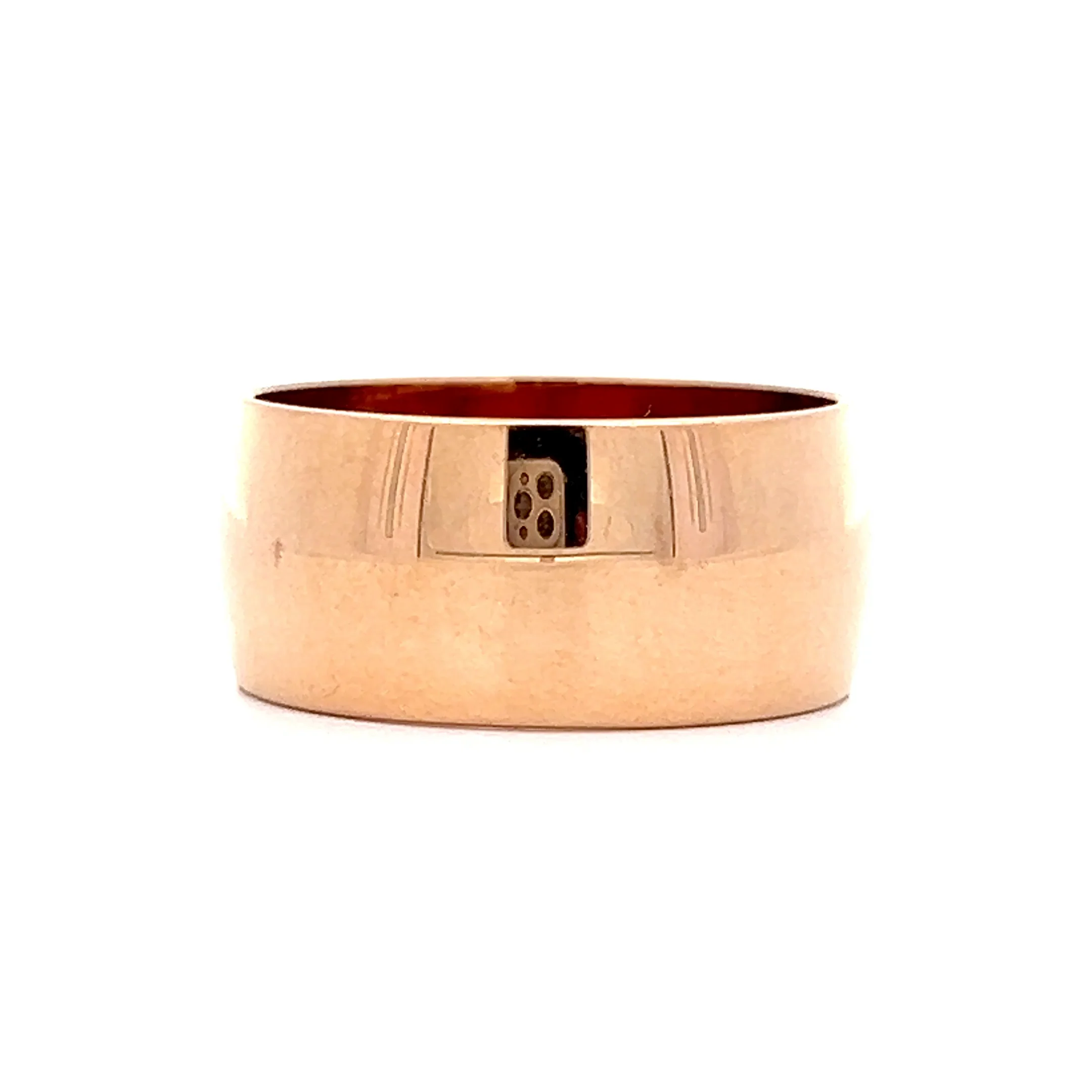 Vintage Russian Art Deco Wide Band in 14k Rose Gold