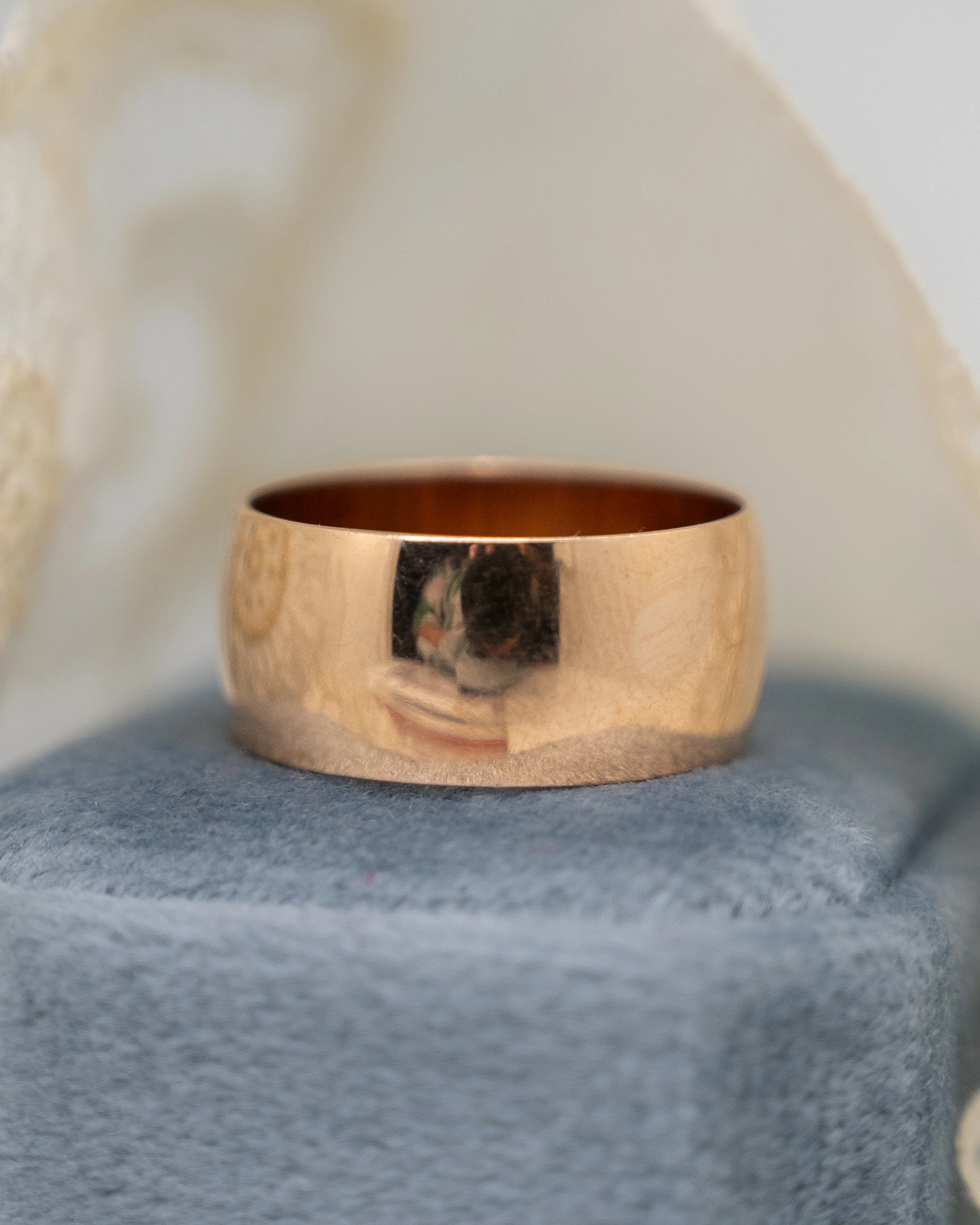 Vintage Russian Art Deco Wide Band in 14k Rose Gold - Image 6